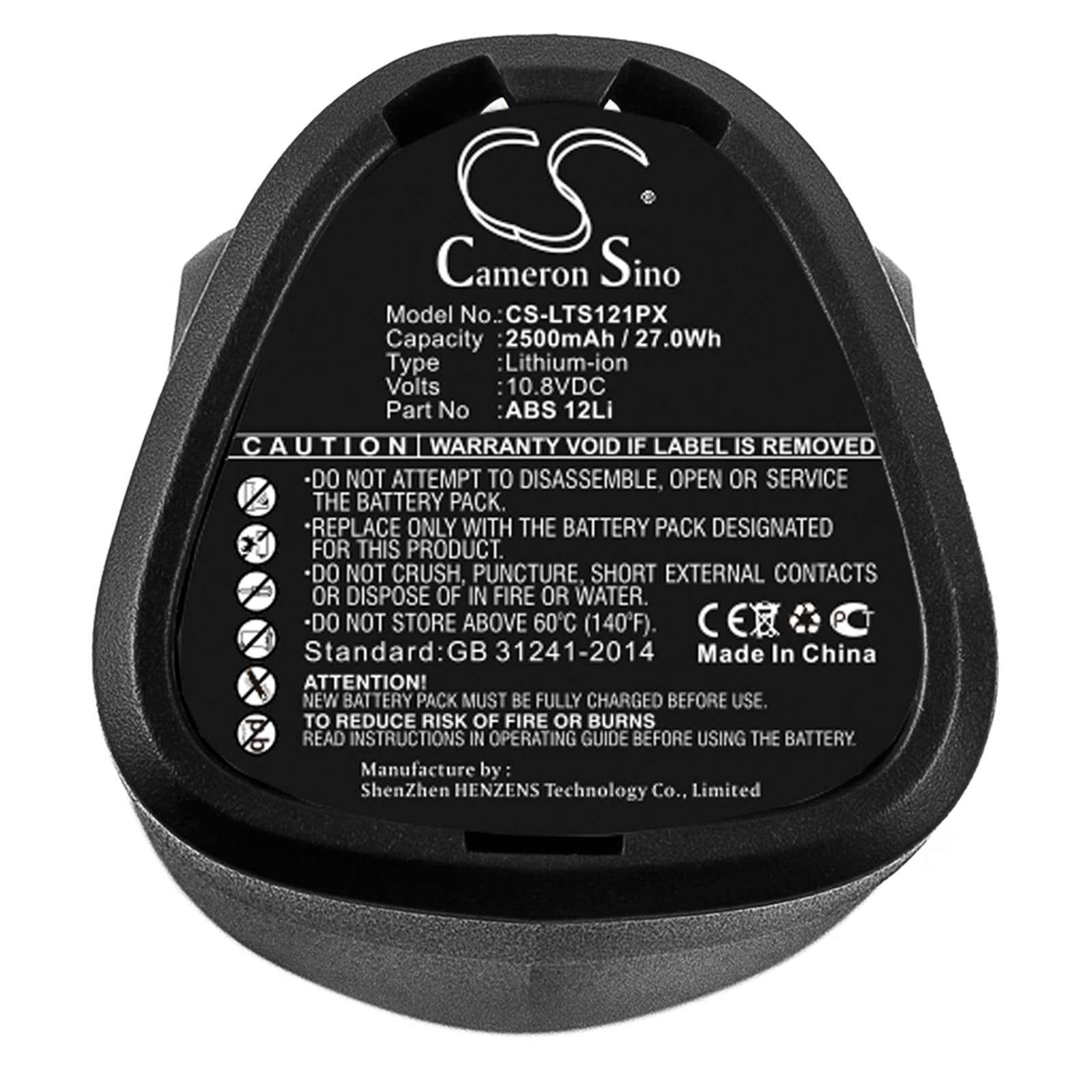 Li-ion Battery fits Lux-tools, Abs 12li 10.8V, 2500mAh Power Tools Cameron Sino Technology Limited