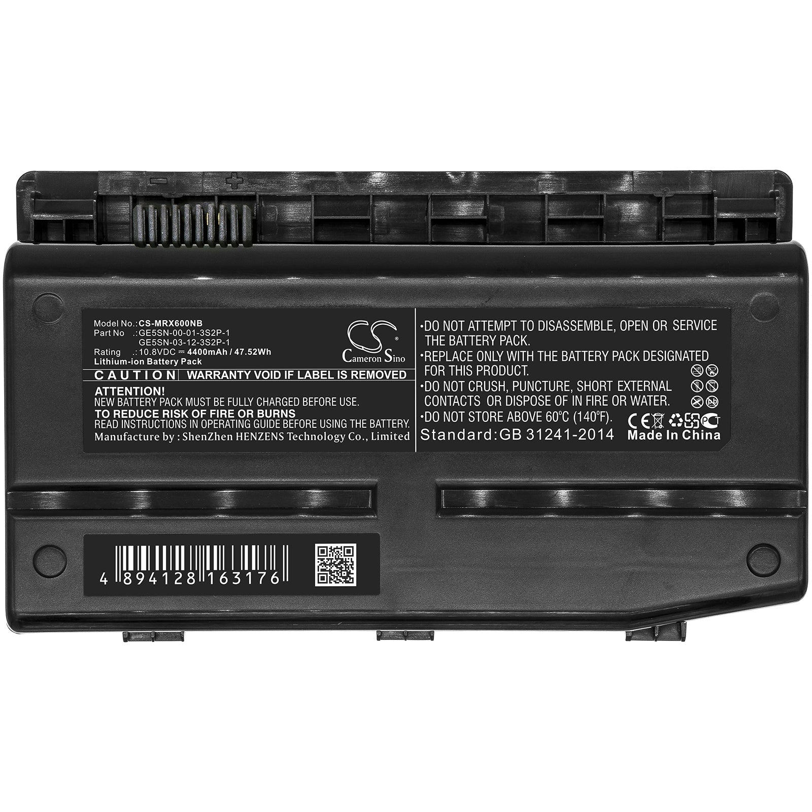 Li-ion Battery fits Machenike, F1, F117 10.8V, 4400mAh Notebook & Laptop Cameron Sino Technology Limited
