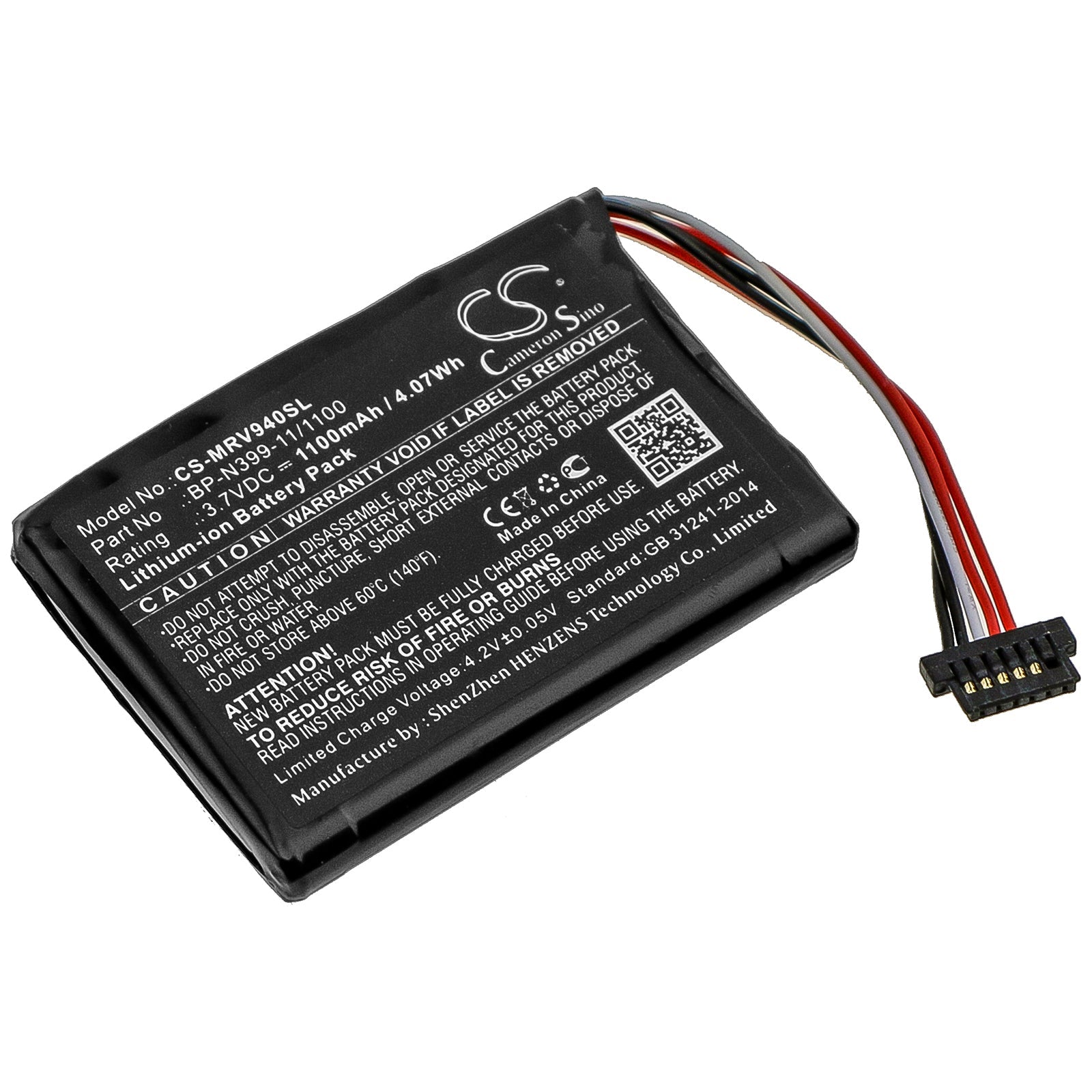 Li-ion Battery fits Magellan, Roadmate Rv 9490t-lmb 3.7V, 1100mAh GPS & Navigator Cameron Sino Technology Limited