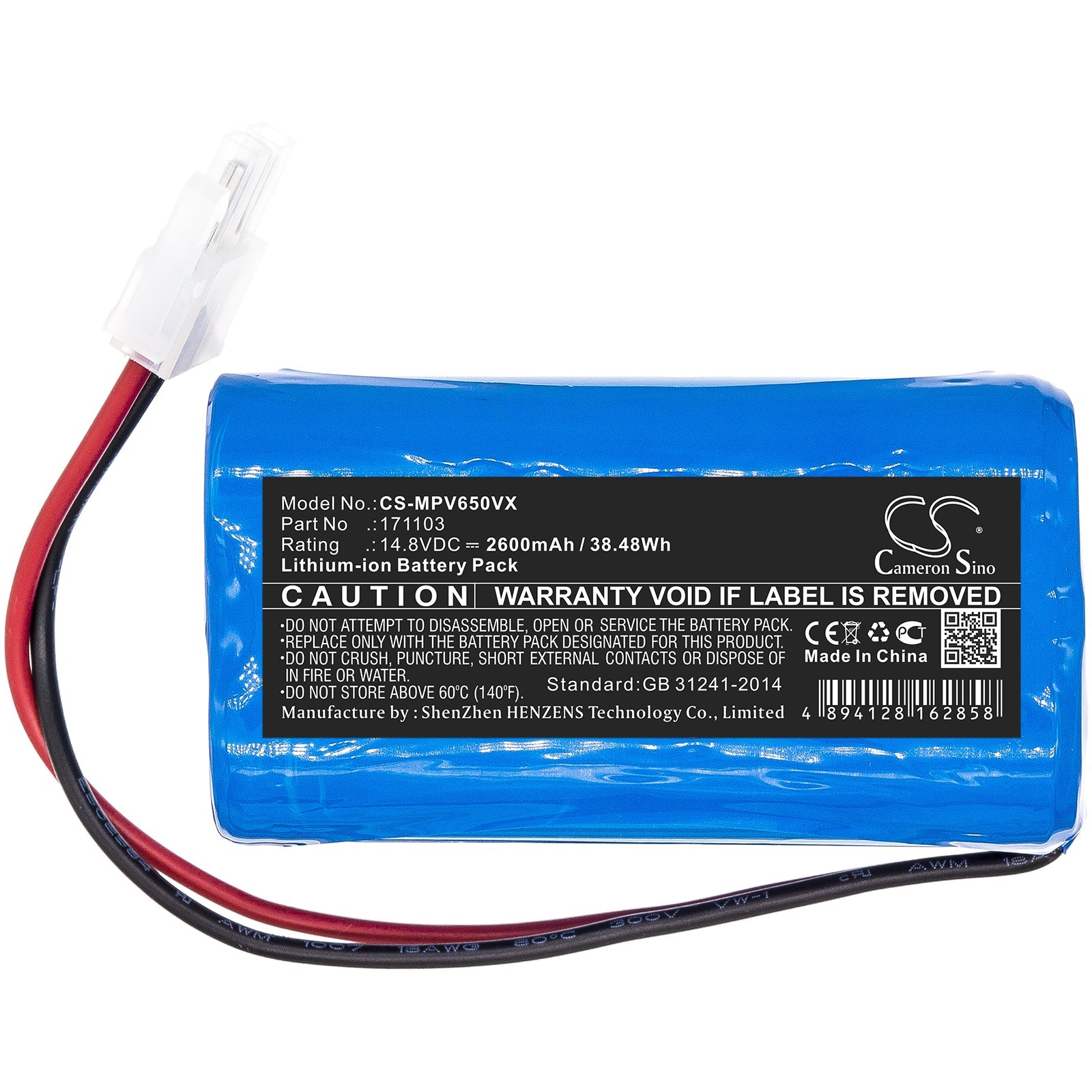 Li-ion Battery fits Mamibot, Prevac 650 14.8V, 2600mAh Vacuum Cameron Sino Technology Limited