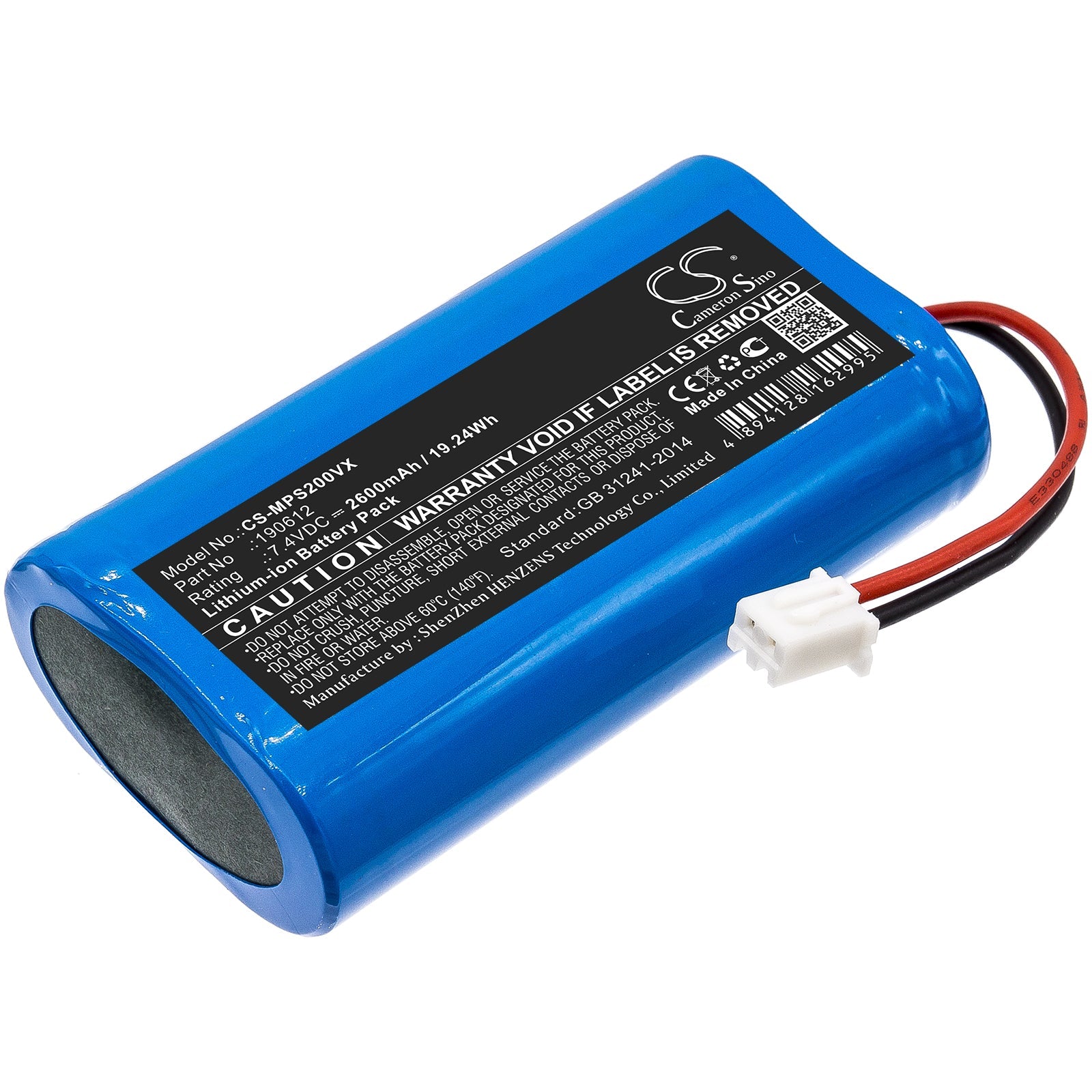 Li-ion Battery fits Mamibot, Provac Plus 2 7.4V, 2600mAh Vacuum Cameron Sino Technology Limited