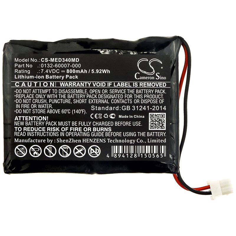 Li-ion Battery fits Mediaid, 31610, 34 Pulse 7.4V, 800mAh Medical Cameron Sino Technology Limited