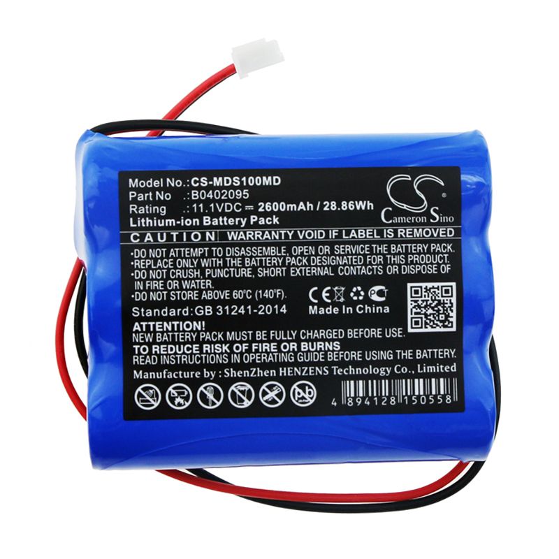 Li-ion Battery fits Medsonic, Mscpr-1a 11.1V, 2600mAh Medical Cameron Sino Technology Limited
