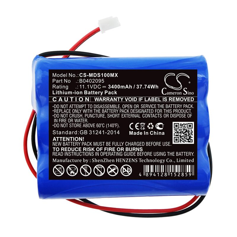Li-ion Battery fits Medsonic, Mscpr-1a 11.1V, 3400mAh Medical Cameron Sino Technology Limited