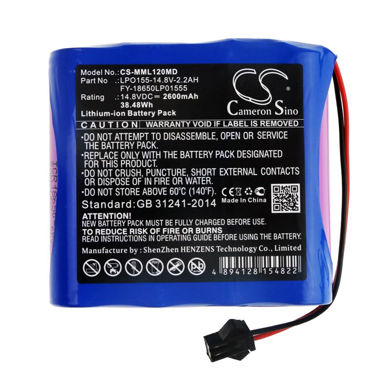 Li-ion Battery fits Million, Ml1200, Ml1500 14.8V, 2600mAh Medical Cameron Sino Technology Limited