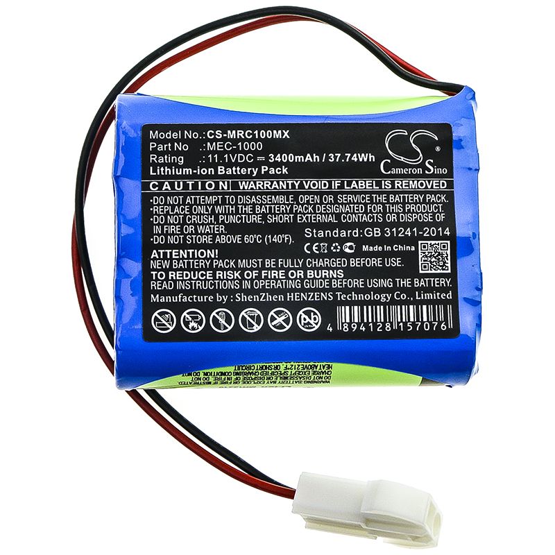 Li-ion Battery fits Mindray, Mec-1000 11.1V, 3400mAh Medical Cameron Sino Technology Limited