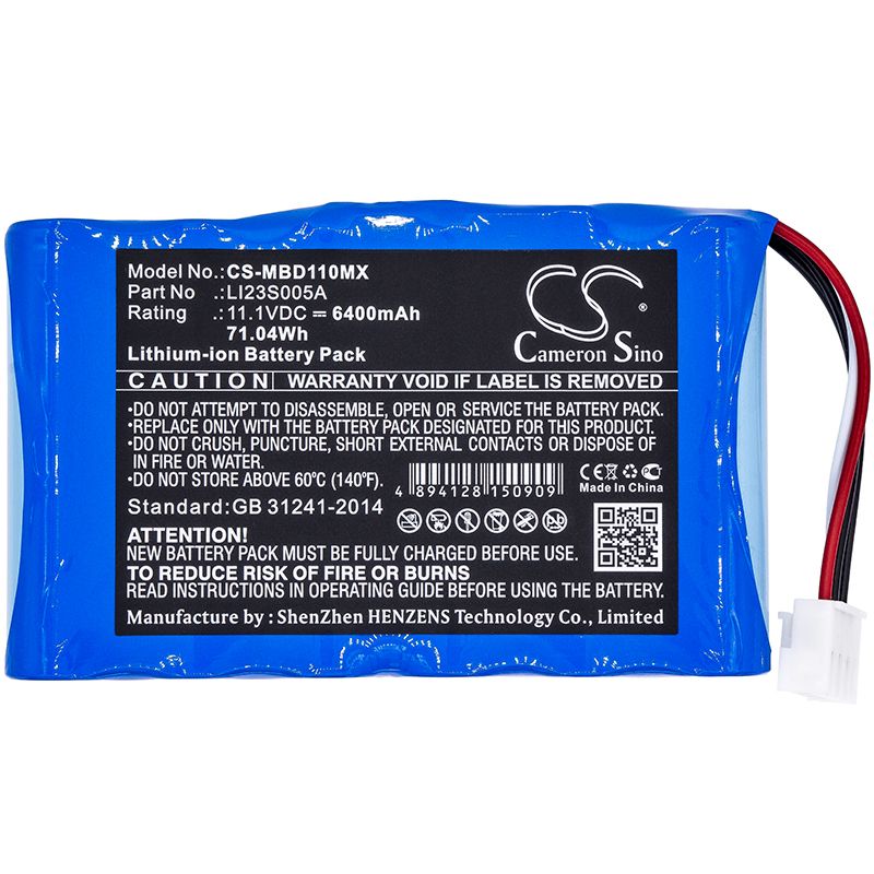 Li-ion Battery fits Mindray, Umec10 11.1V, 6400mAh Medical Cameron Sino Technology Limited