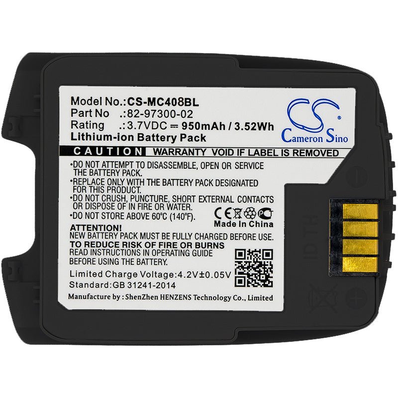 Li-ion Battery fits Motorola, 82-97300-02, Btry-cs40eab00-04 3.7V, 950mAh Barcode Scanner Cameron Sino Technology Limited