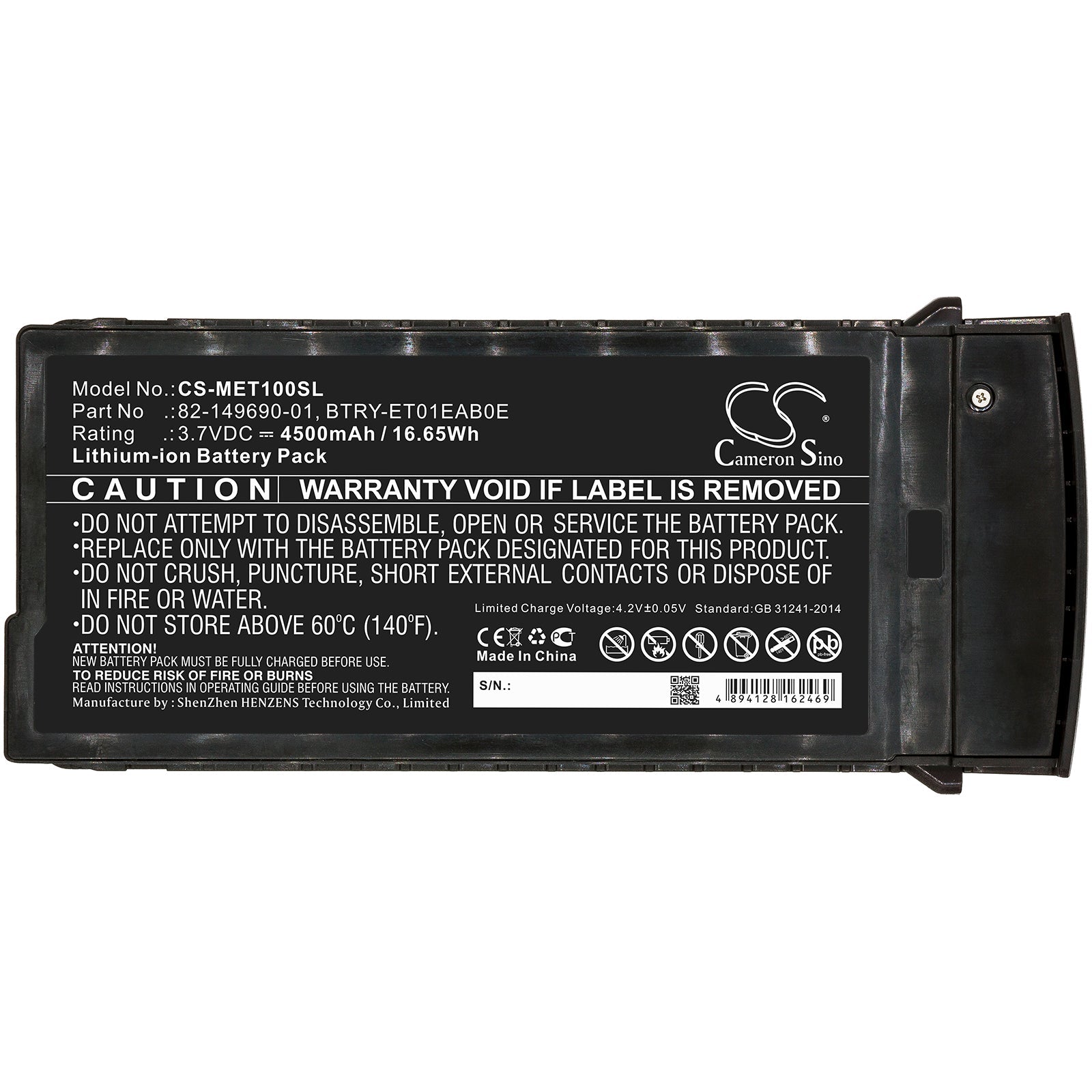 Li-ion Battery fits Motorola, Et1 3.7V, 4500mAh Tablet Cameron Sino Technology Limited