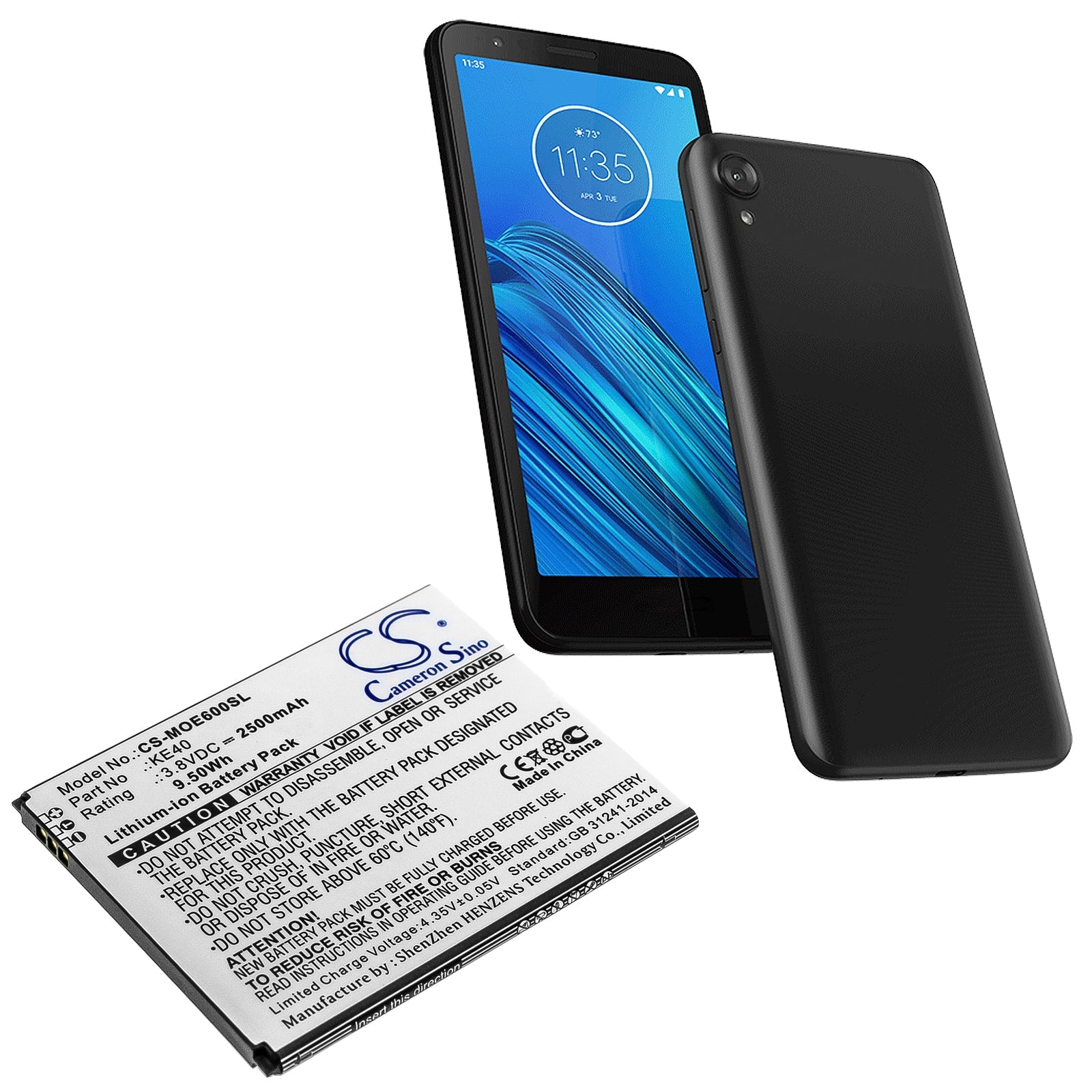 Li-ion Battery fits Motorola, Moto E6, Xt2005, Xt2005-1 3.8V, 2500mAh Mobile & SmartPhone Cameron Sino Technology Limited