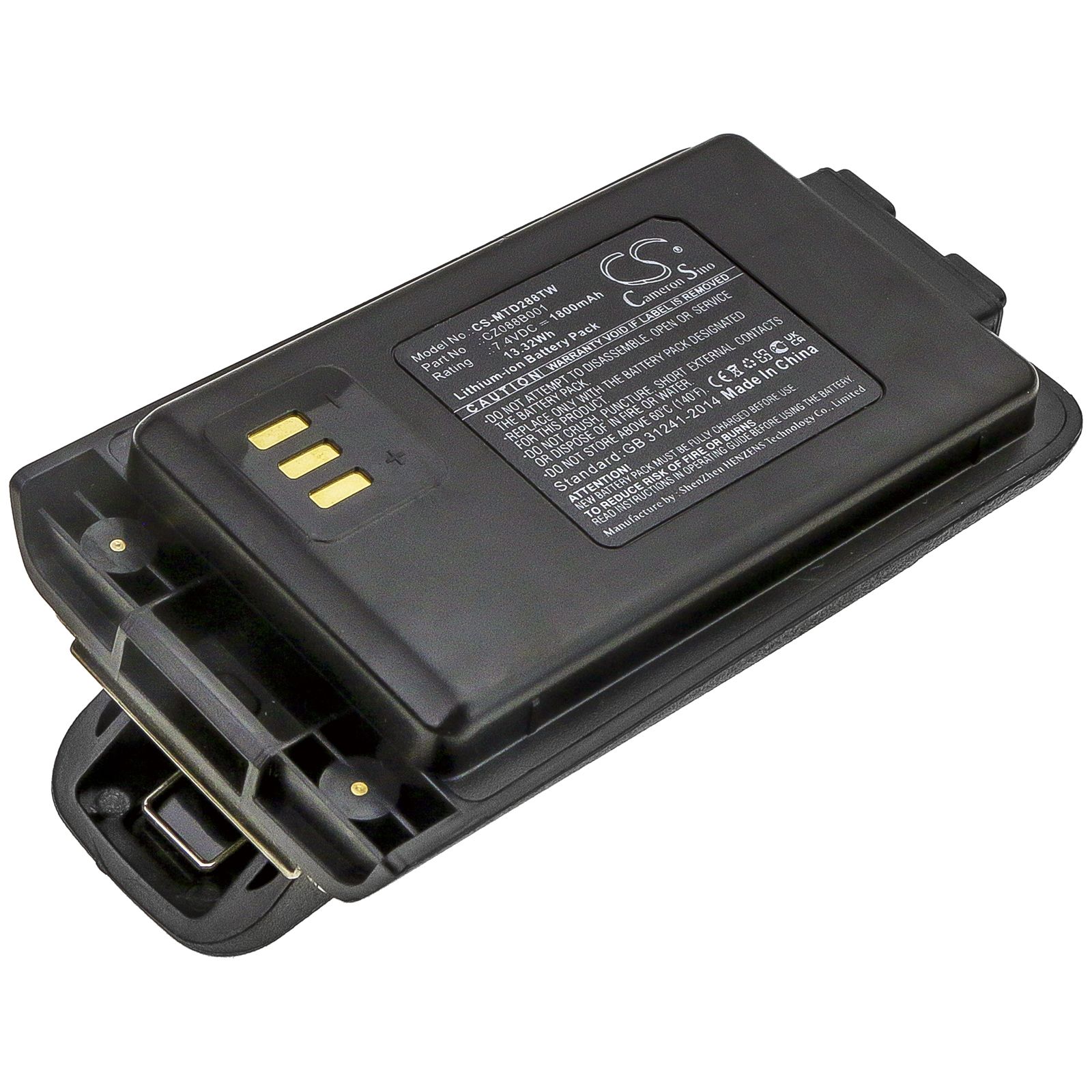 Li-ion Battery fits Motorola, Vz-20, Vz-28 7.4V, 1800mAh Two-Way Radio Cameron Sino Technology Limited