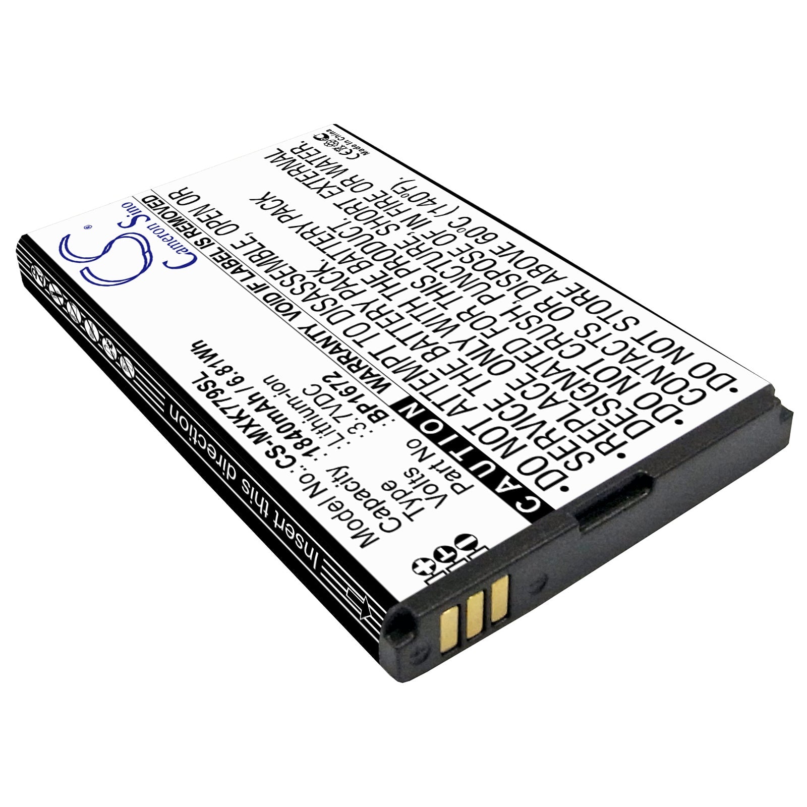 Li-ion Battery fits Moxee, K779, K779hsdg_p 3.7V, 1840mAh Hotspot Cameron Sino Technology Limited