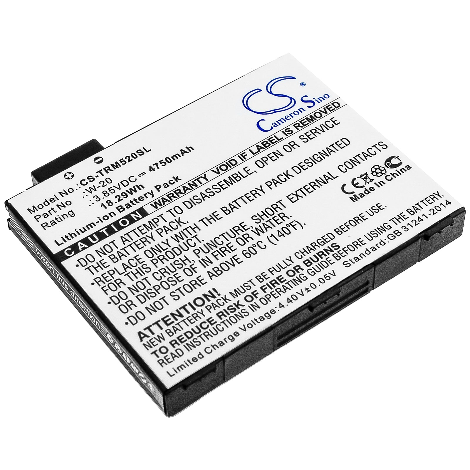 Li-ion Battery fits Netgear, Mr5000, Mr5100, Mr5200 3.85V, 4750mAh Hotspot Cameron Sino Technology Limited