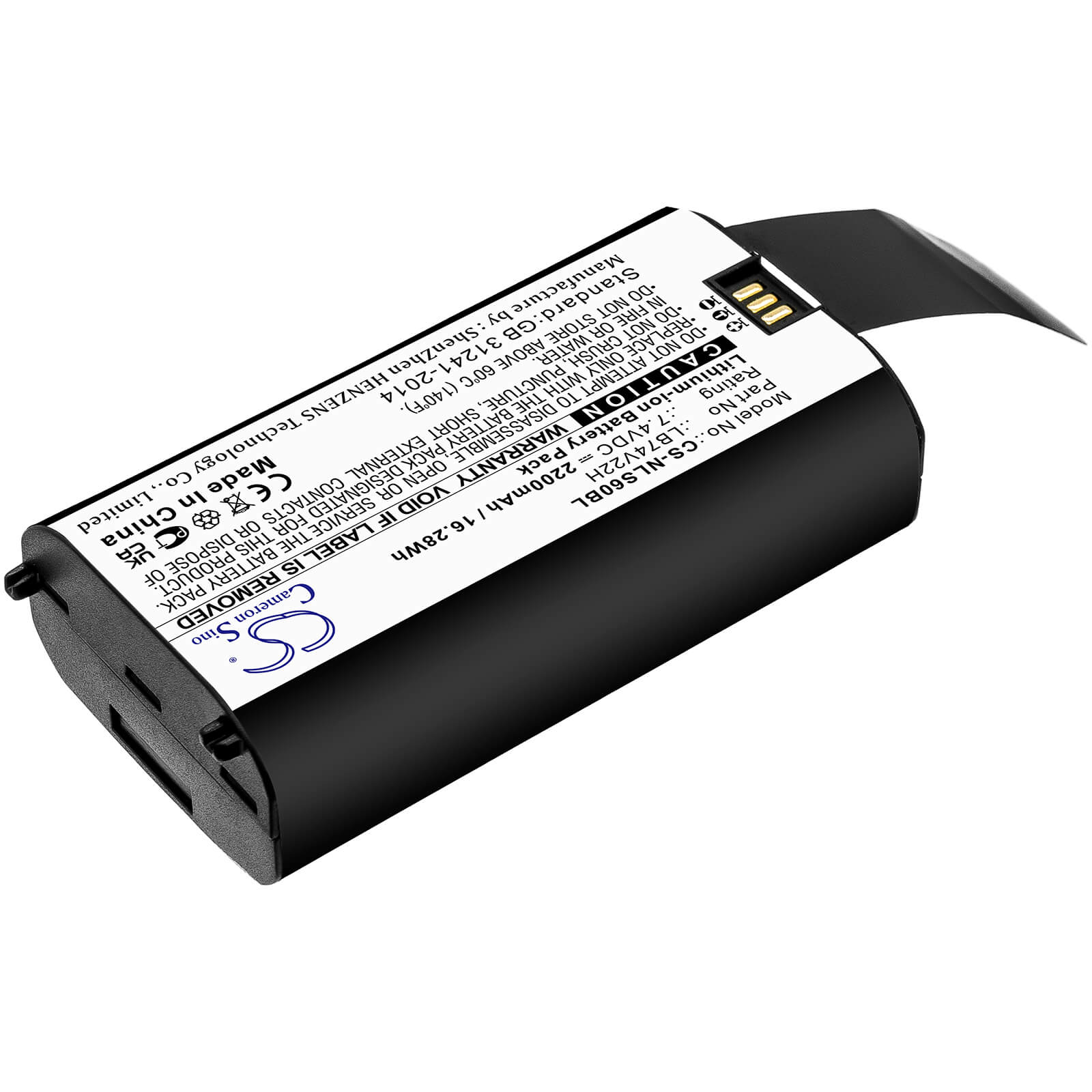 Li-ion Battery fits Newland, Sp60, Spg7 7.4V, 2200mAh / 16.28Wh Payment Terminal Cameron Sino Technology Limited