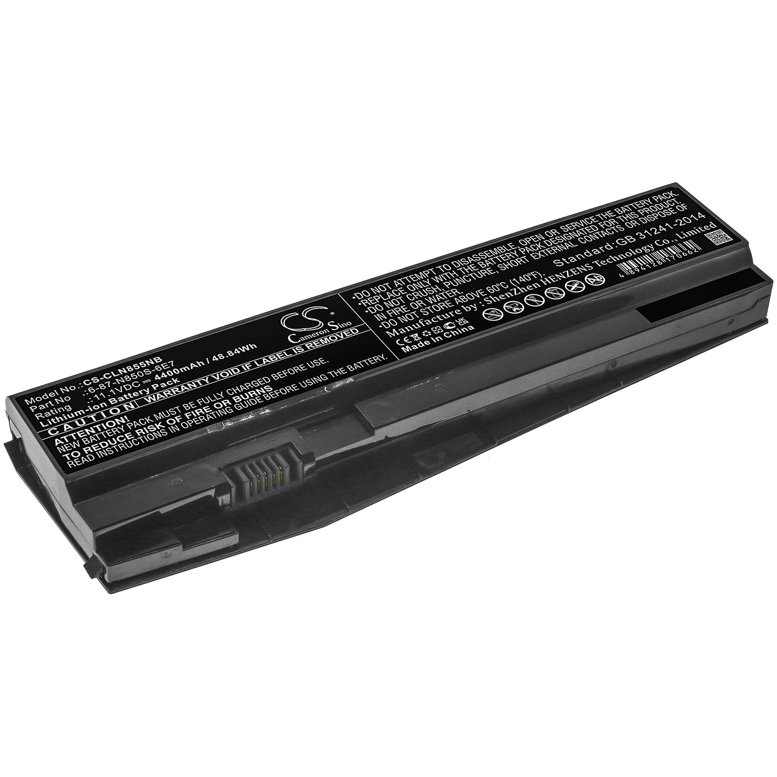 Li-ion Battery fits Nexoc, G739 11.1V, 4400mAh Computer Cameron Sino Technology Limited