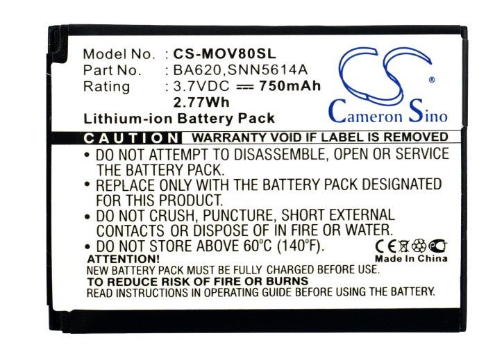 Li-ion Battery fits Ngm, Dg689 3.7V, 750mAh Communications Cameron Sino Technology Limited