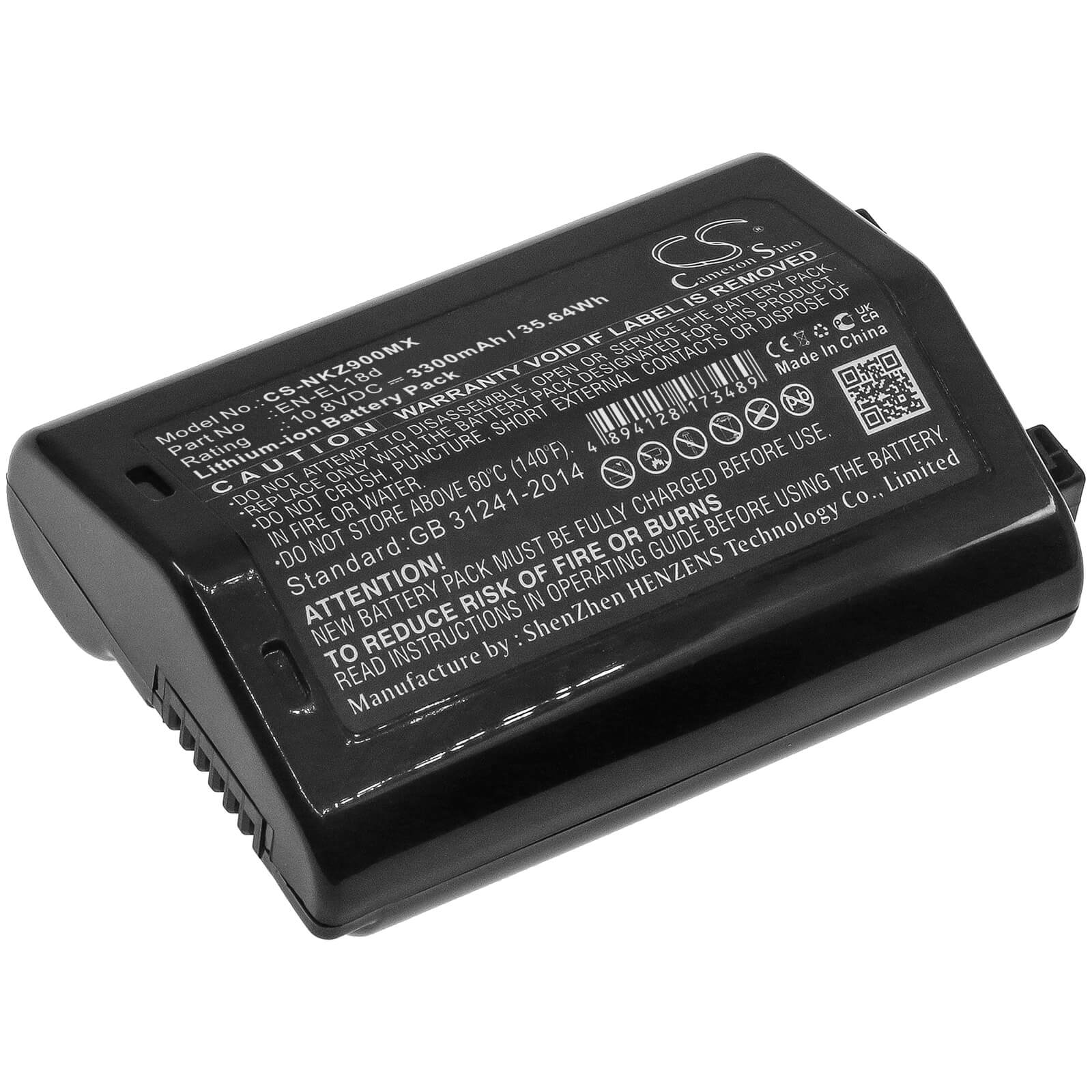 Li-ion Battery fits Nikon, D6, Z9 10.8V, 3300mAh / 35.64Wh Camera Cameron Sino Technology Limited