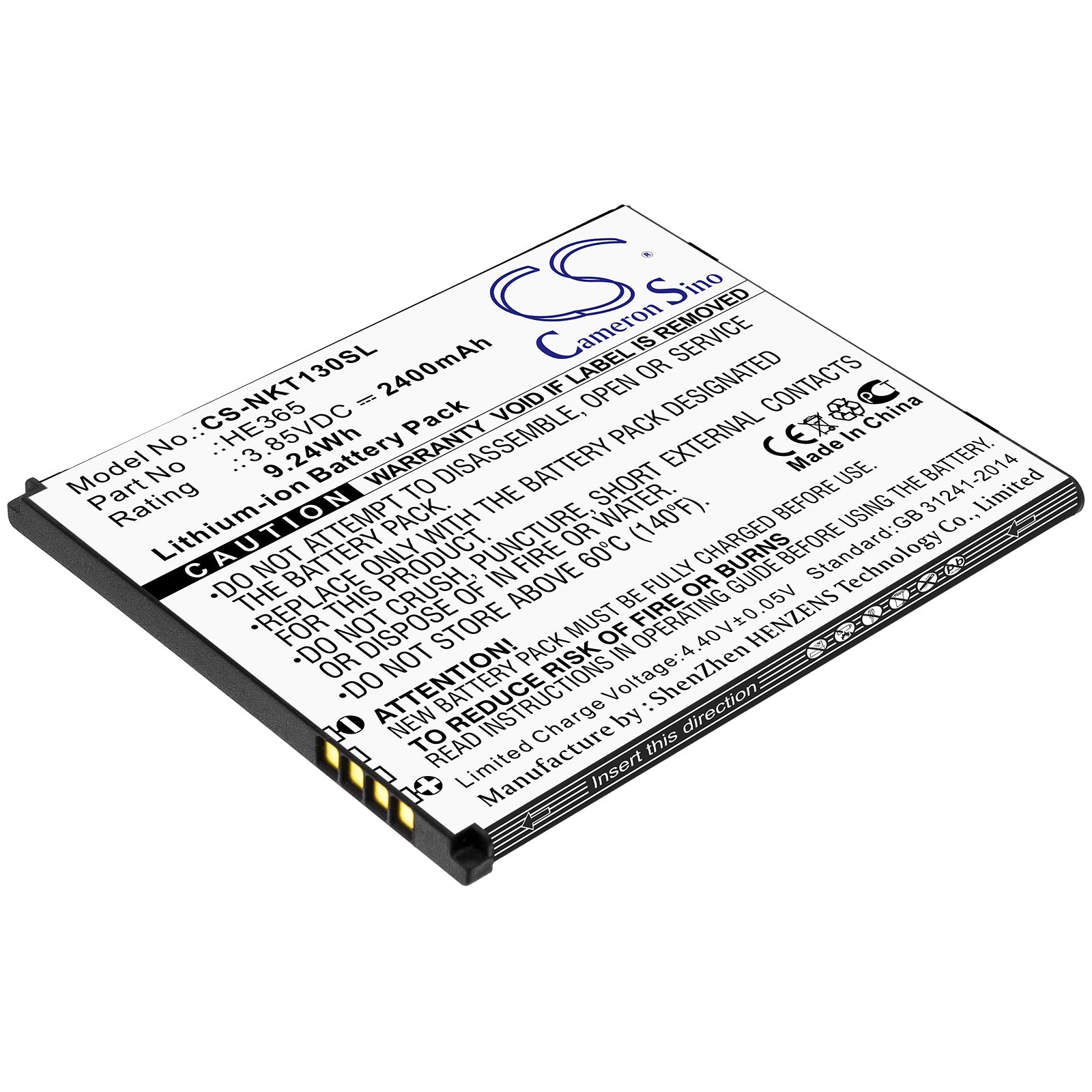 Li - ion Battery fits Nokia, He365 3.85V, 2400mAh - Batterybuyer.ca