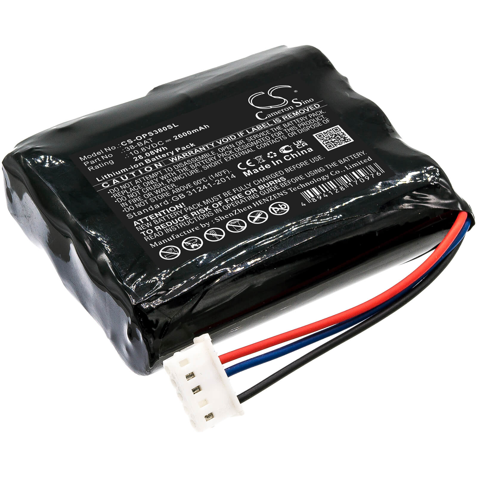 Li-ion Battery fits Olympus, 38dl Plus Ultrasonic Thickness 10.8V, 2600mAh / 28.08Wh Equipment & Survey & Test Cameron Sino Technology Limited