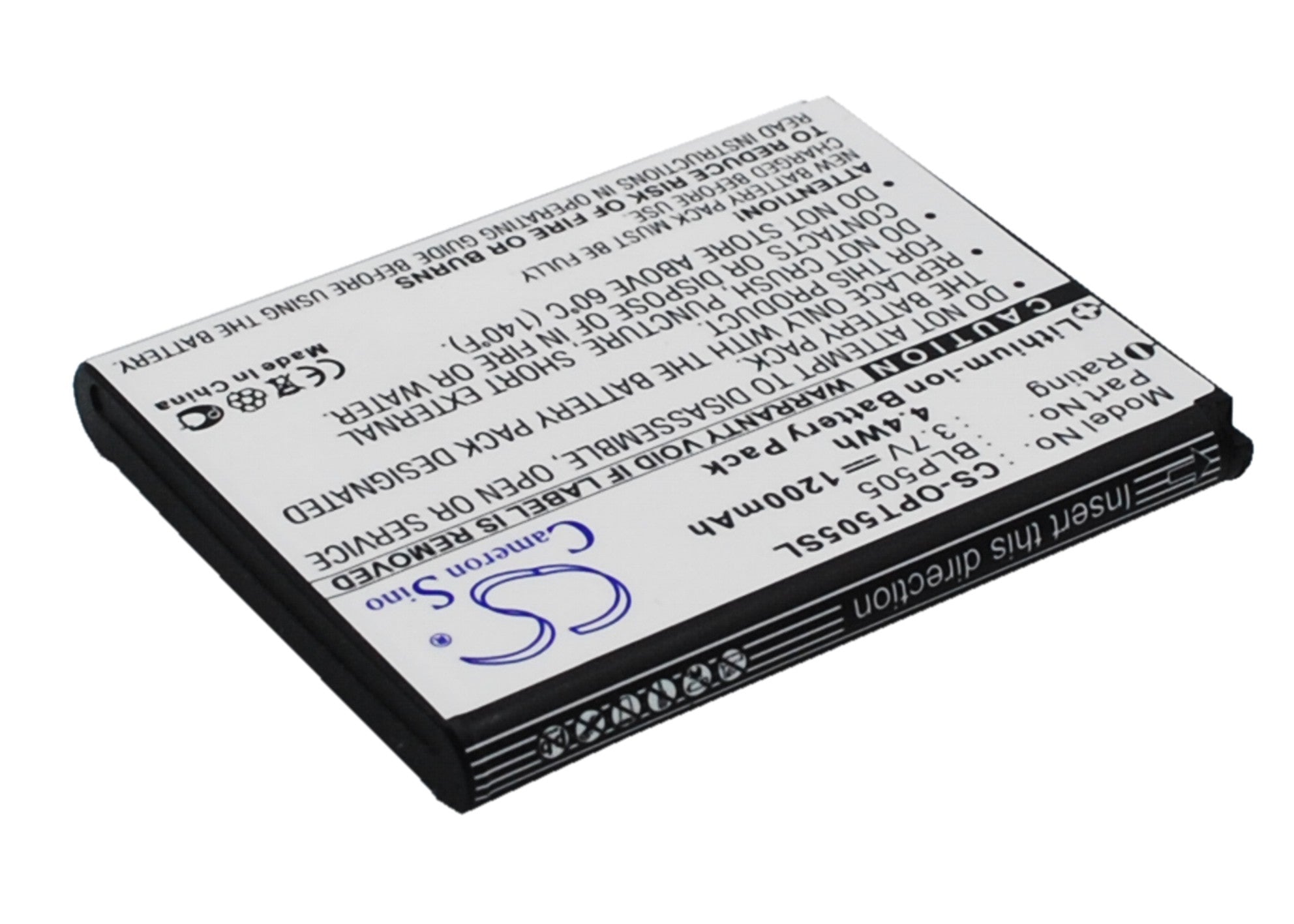 Li-ion Battery fits Oppo, T9 3.7V, 1200mAh Mobile & SmartPhone Cameron Sino Technology Limited