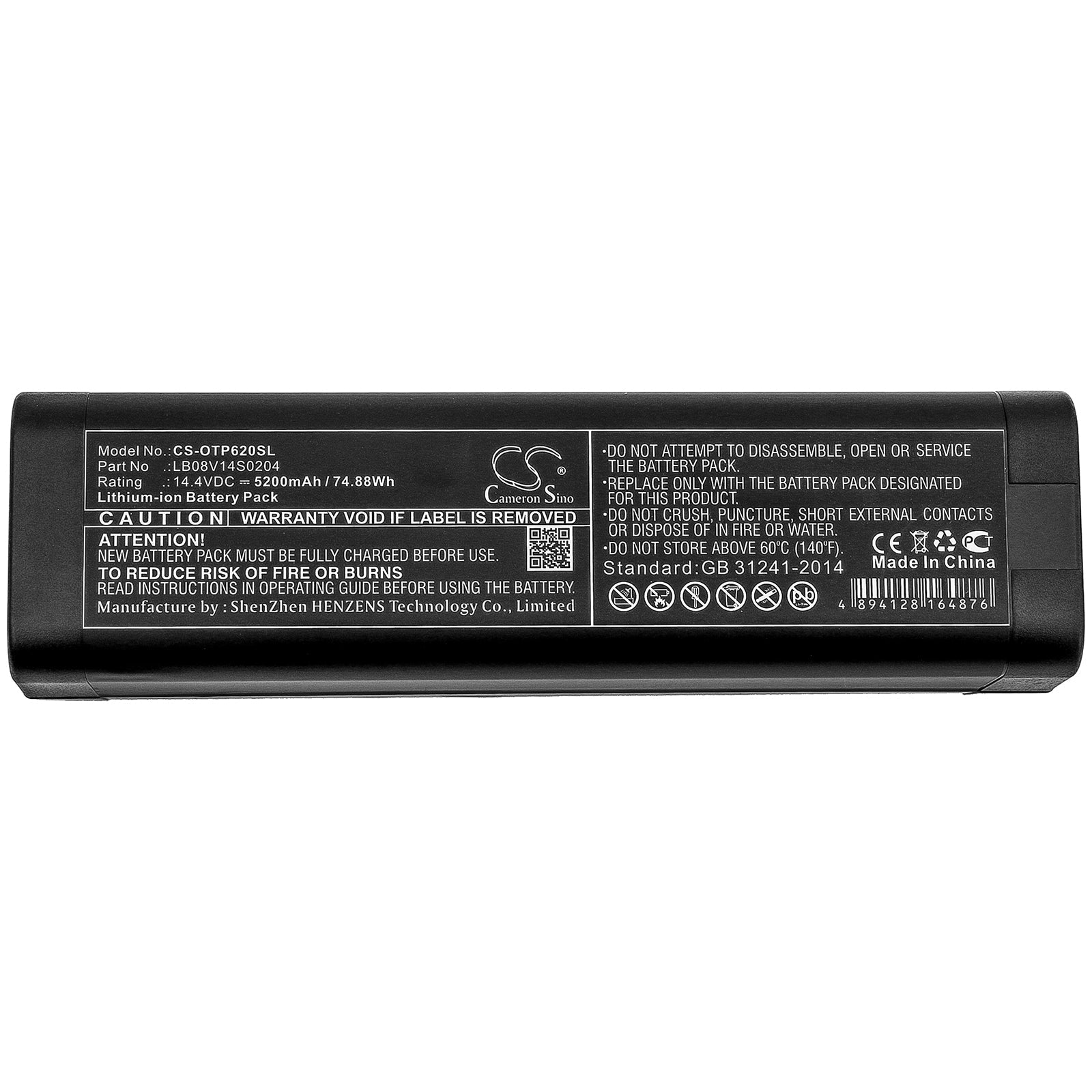 Li-ion Battery fits Opwill, Otp6200, Otp-6200 14.4V, 5200mAh Equipment & Survey & Test Cameron Sino Technology Limited