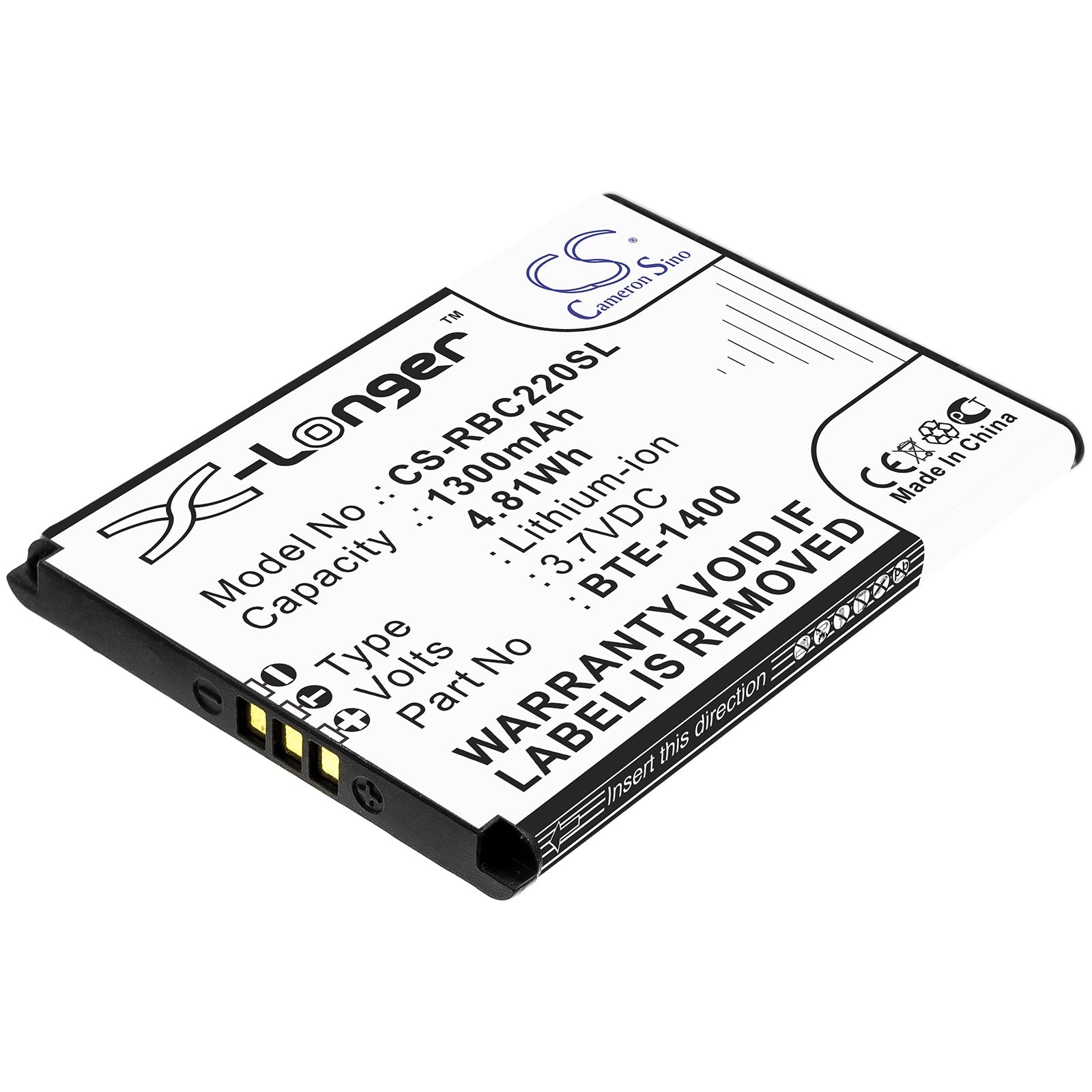 Li - ion Battery fits Orbic, Bte - 1400 3.7V, 1300mAh - Batterybuyer.ca