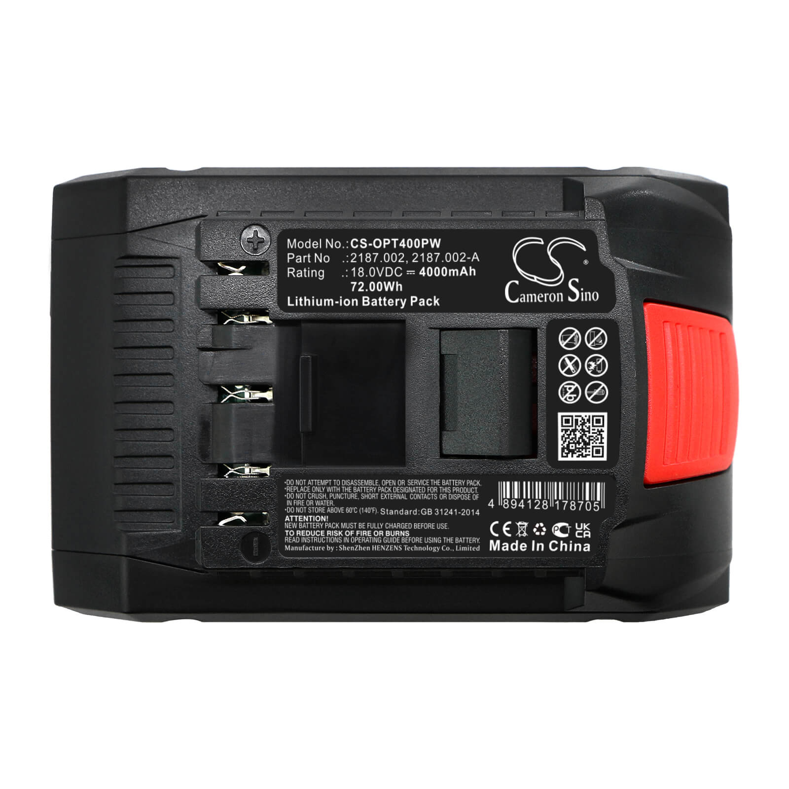 Li-ion Battery fits Orgapack, Or-t250, Or-t400 18.0V, 4000mAh / 72.00Wh Strapping Tools Cameron Sino Technology Limited