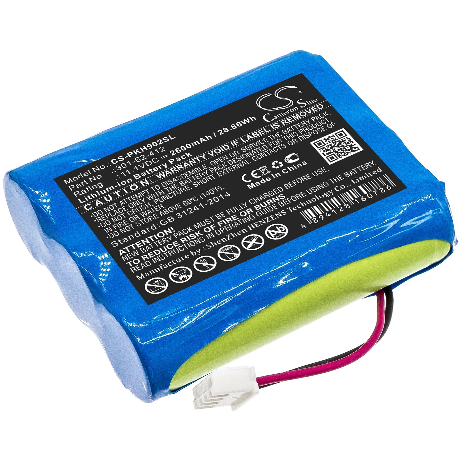 Li-ion Battery fits Peaktech, 301-62-412 11.1V, 2600mAh Equipment & Survey & Test Cameron Sino Technology Limited