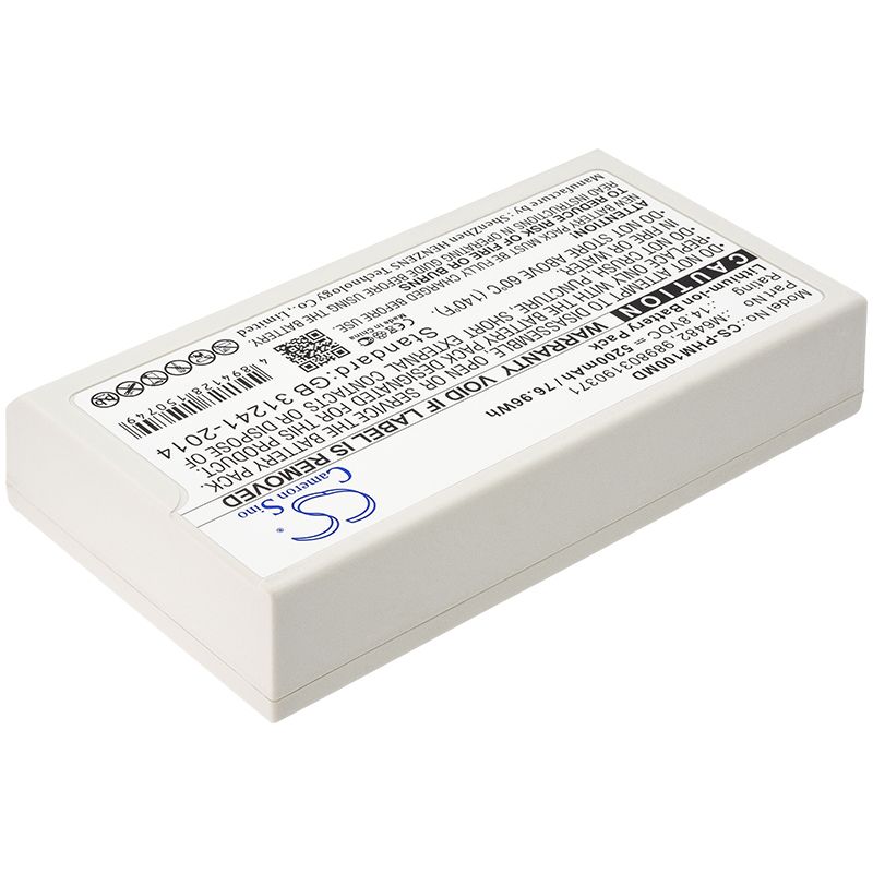 Li-ion Battery fits Philips, Defibrillator Dfm100, Defibrillator Dfm-100 14.8V, 5200mAh Medical Cameron Sino Technology Limited