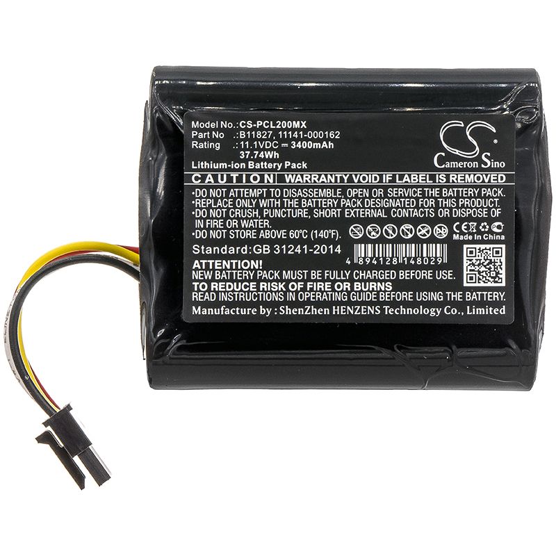 Li-ion Battery fits Physio-control, 1150-000018, Lifepak 20 Code 11.1V, 3400mAh Medical Cameron Sino Technology Limited