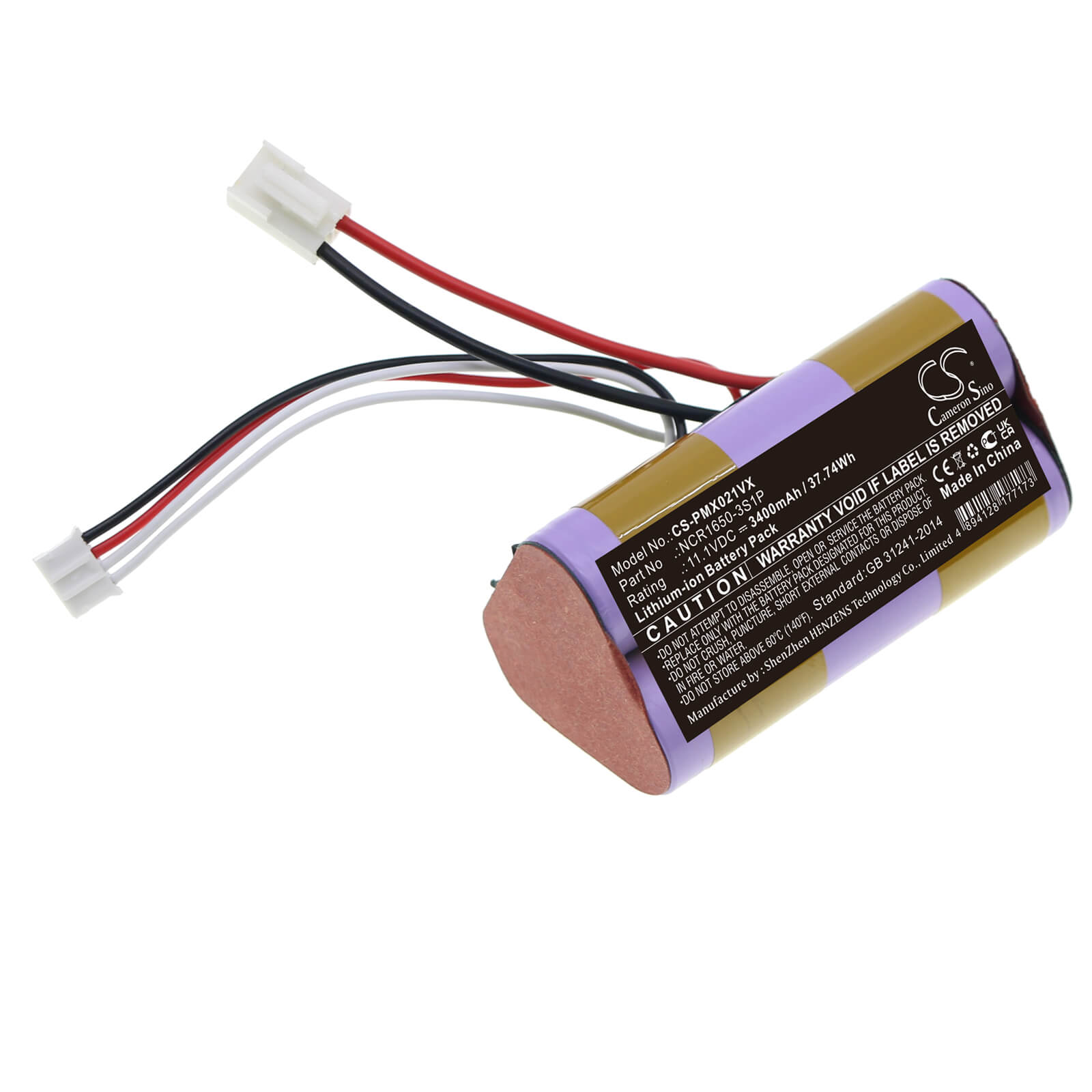 Li-ion Battery fits Plus Minus Zero, Xjb-b021, Xjc-y010 11.1V, 3400mAh / 37.74Wh Vacuum Cameron Sino Technology Limited