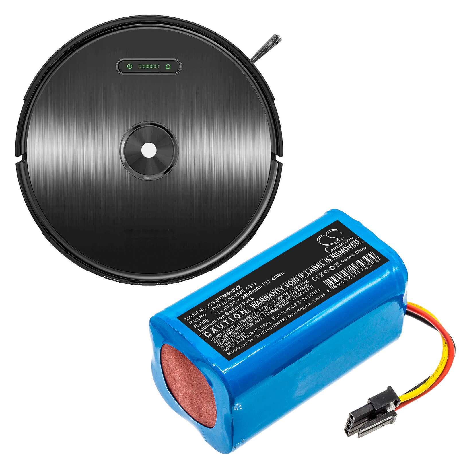 Li-ion Battery fits Proscenic, M8 14.4V, 2600mAh / 37.44Wh Vacuum Cameron Sino Technology Limited