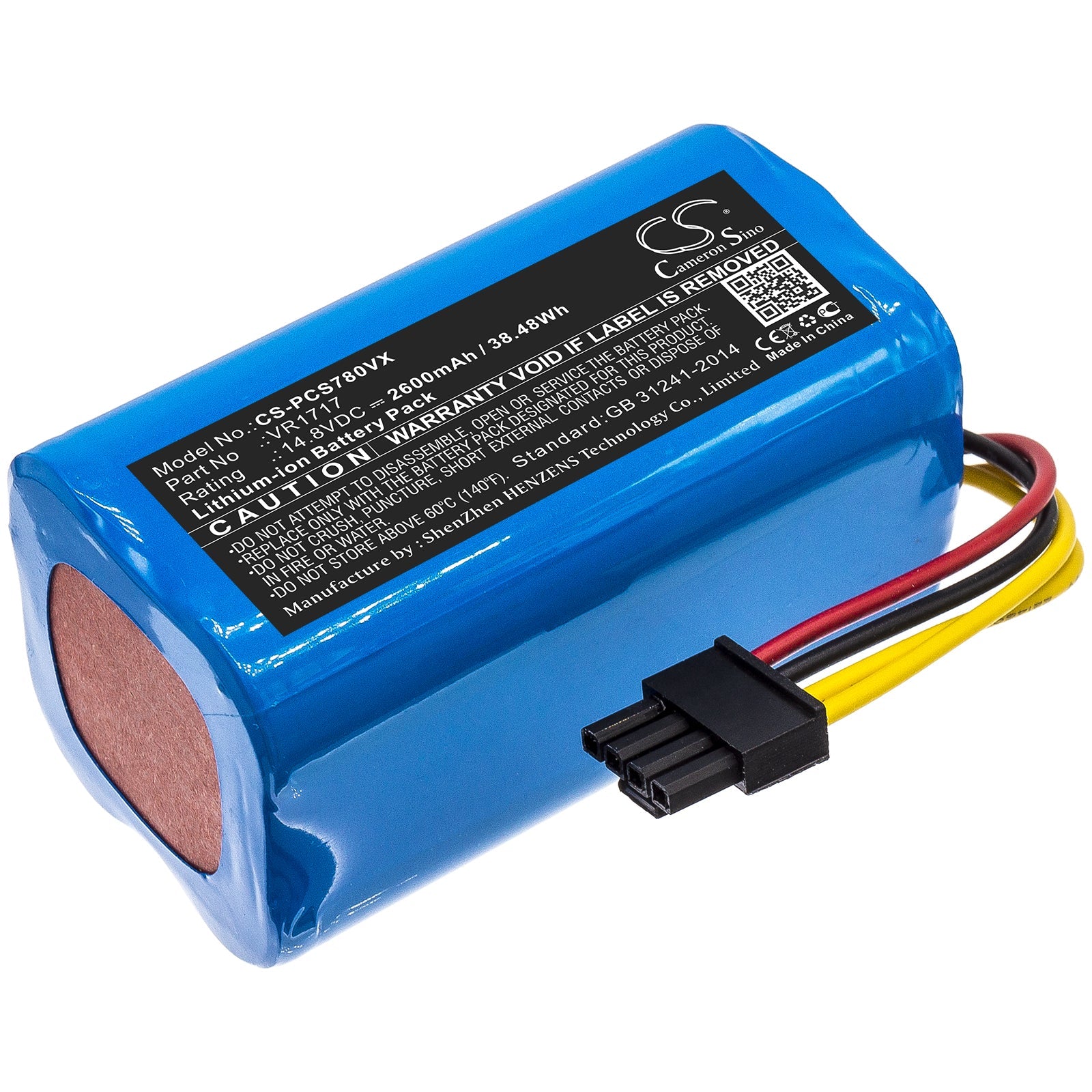 Li-ion Battery fits Proscenic, Vr1717 14.8V, 2600mAh Vacuum Cameron Sino Technology Limited