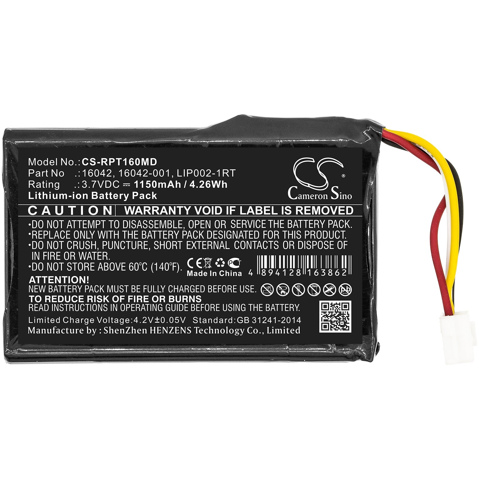 Li-ion Battery fits Reichert, Ipac 3.7V, 1150mAh Medical Cameron Sino Technology Limited