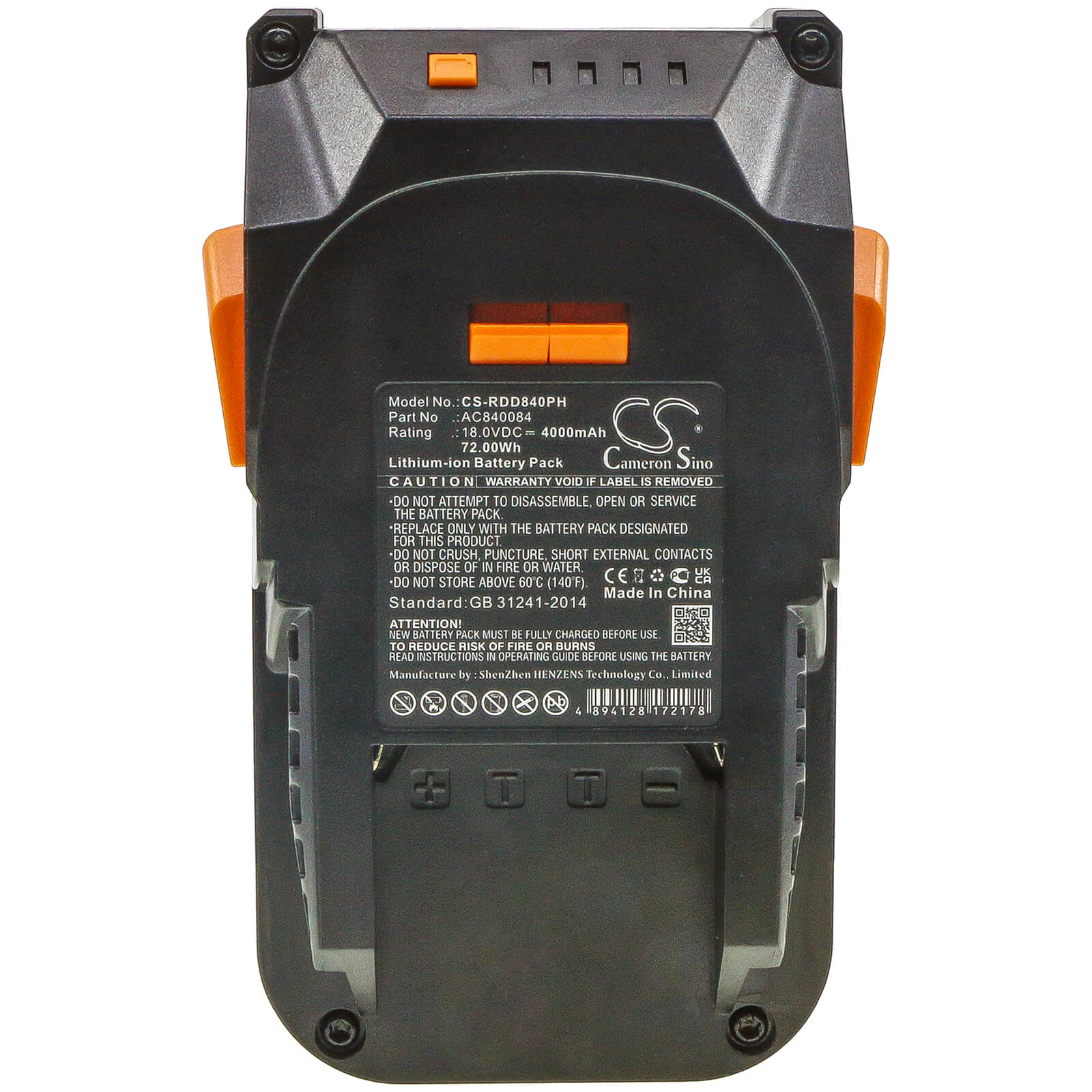 Li-ion Battery fits Ridgid, 130383001, 130383025 18.0V, 4000mAh / 72.00Wh Power Tools Cameron Sino Technology Limited