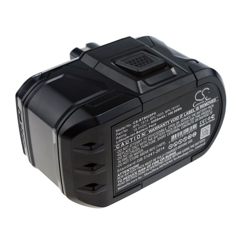 Li-ion Battery fits Ryobi, Bid-1801m, Bid-180l 18.0V, 6000mAh Power Tools Cameron Sino Technology Limited