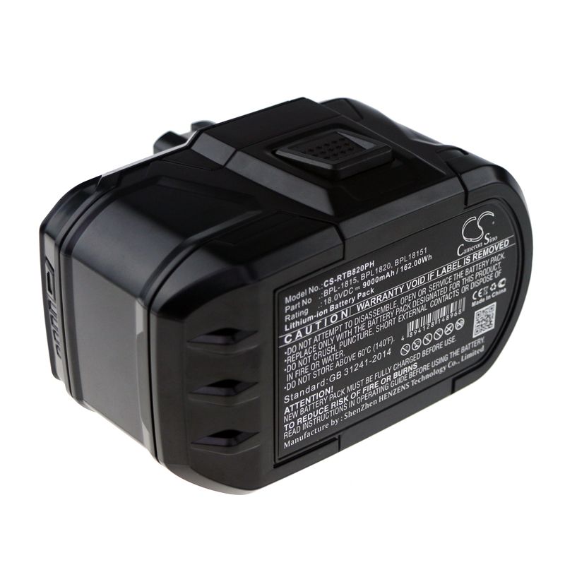 Li-ion Battery fits Ryobi, Bid-1801m, Bid-180l 18.0V, 9000mAh Power Tools Cameron Sino Technology Limited