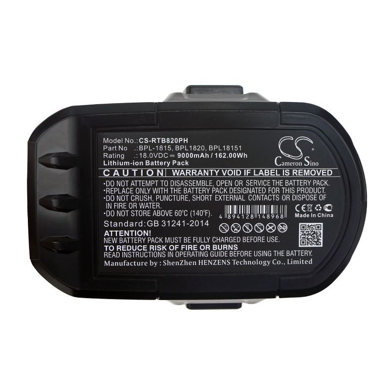 Li-ion Battery fits Ryobi, Bid-1801m, Bid-180l 18.0V, 9000mAh Power Tools Cameron Sino Technology Limited