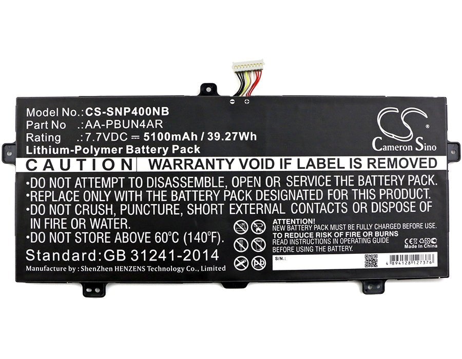 Li-ion Battery fits Samsung, 900x5l, 900x5l-k01, 900x5l-k02 7.7V, 5100mAh Notebook & Laptop Cameron Sino Technology Limited