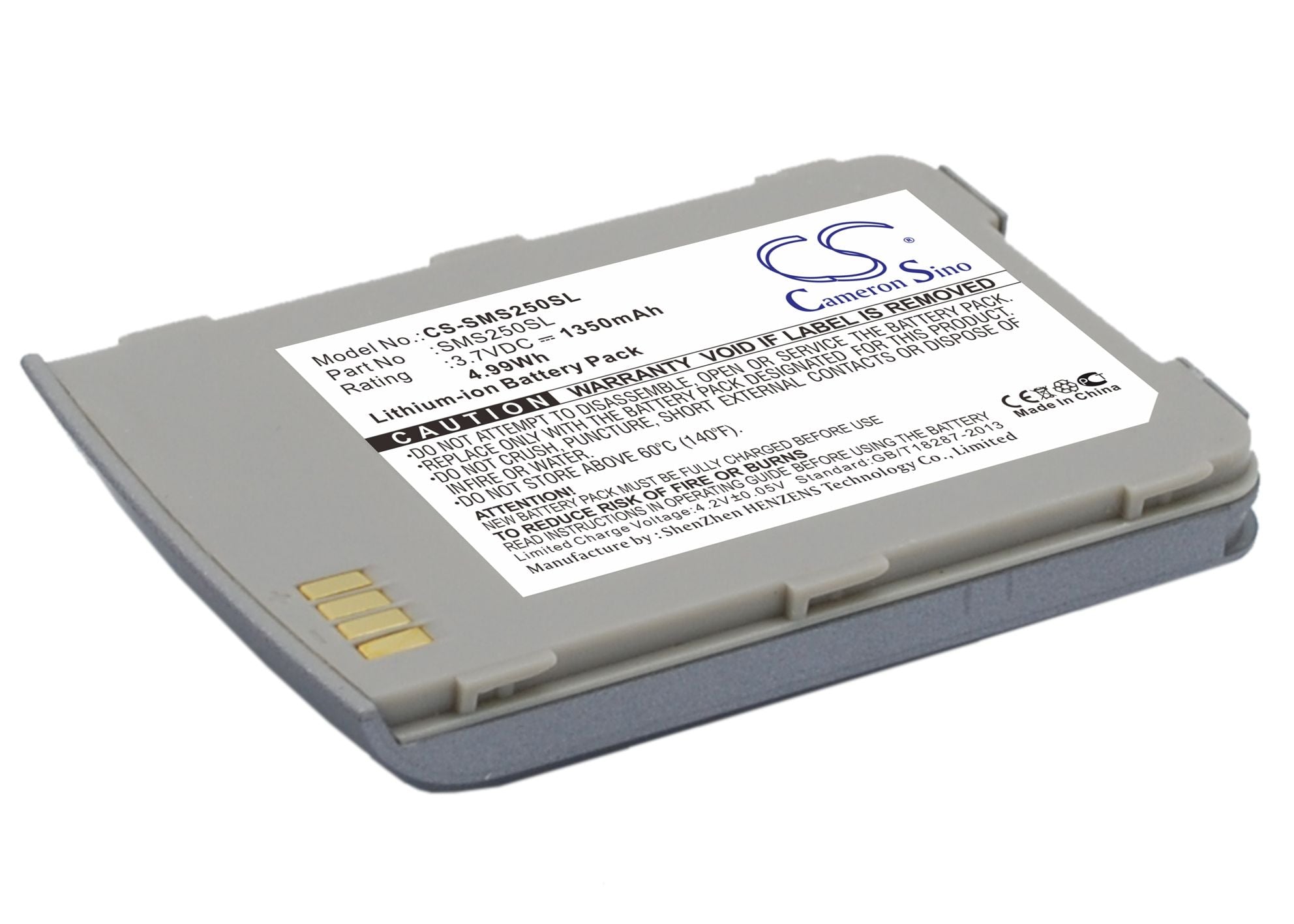 Li-ion Battery fits Samsung, Sch-s250, Sgh-s250 3.7V, 1350mAh Communications Cameron Sino Technology Limited