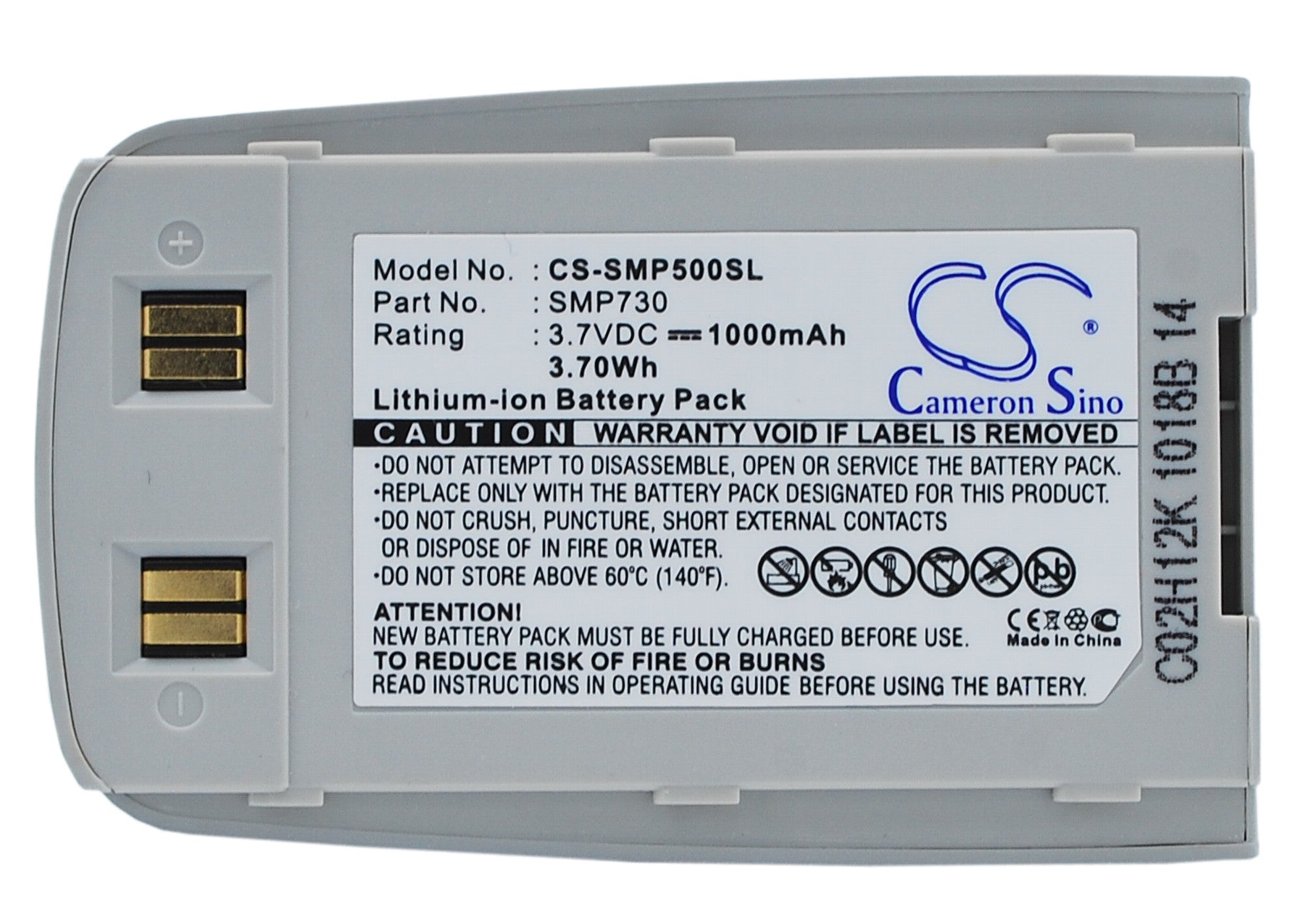 Li-ion Battery fits Samsung, Sgh-p500, Sgh-p518, Sgh-x559 3.7V, 1000mAh Communications Cameron Sino Technology Limited