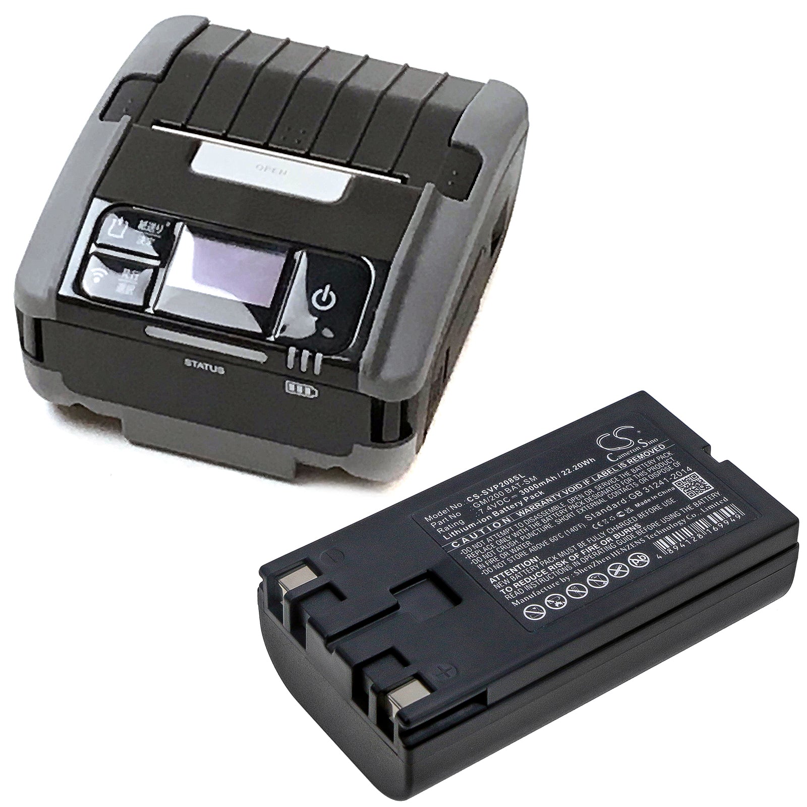Li-ion Battery fits Sato, Vp208 7.4V, 3000mAh Portable Printer Cameron Sino Technology Limited