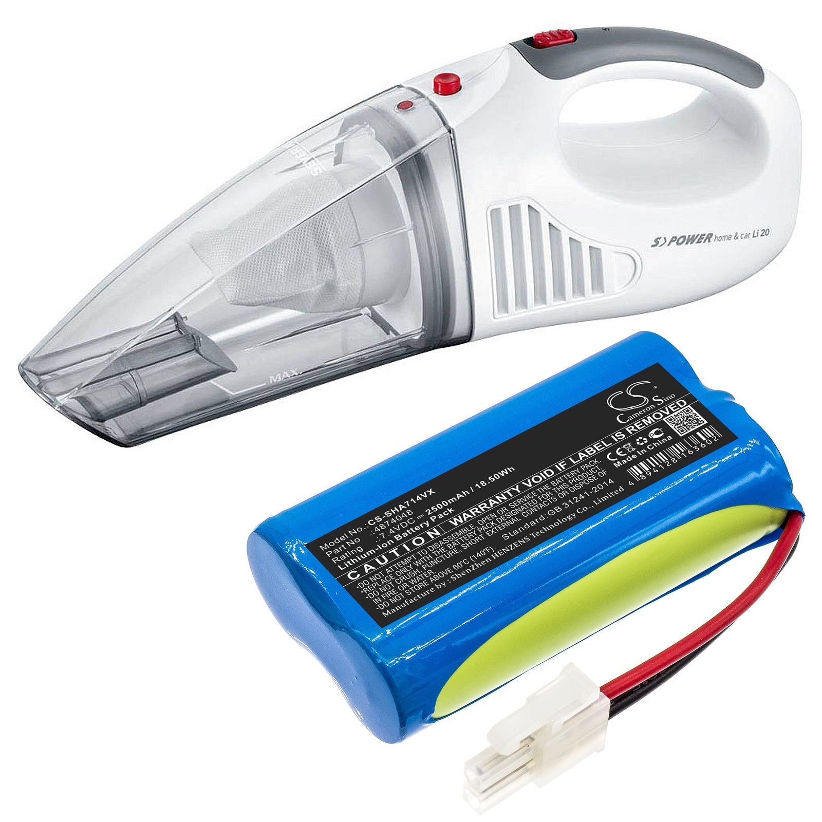 Li-ion Battery fits Severin Chill, Ah7914, Hv7144 7.4V, 2500mAh Vacuum Cameron Sino Technology Limited