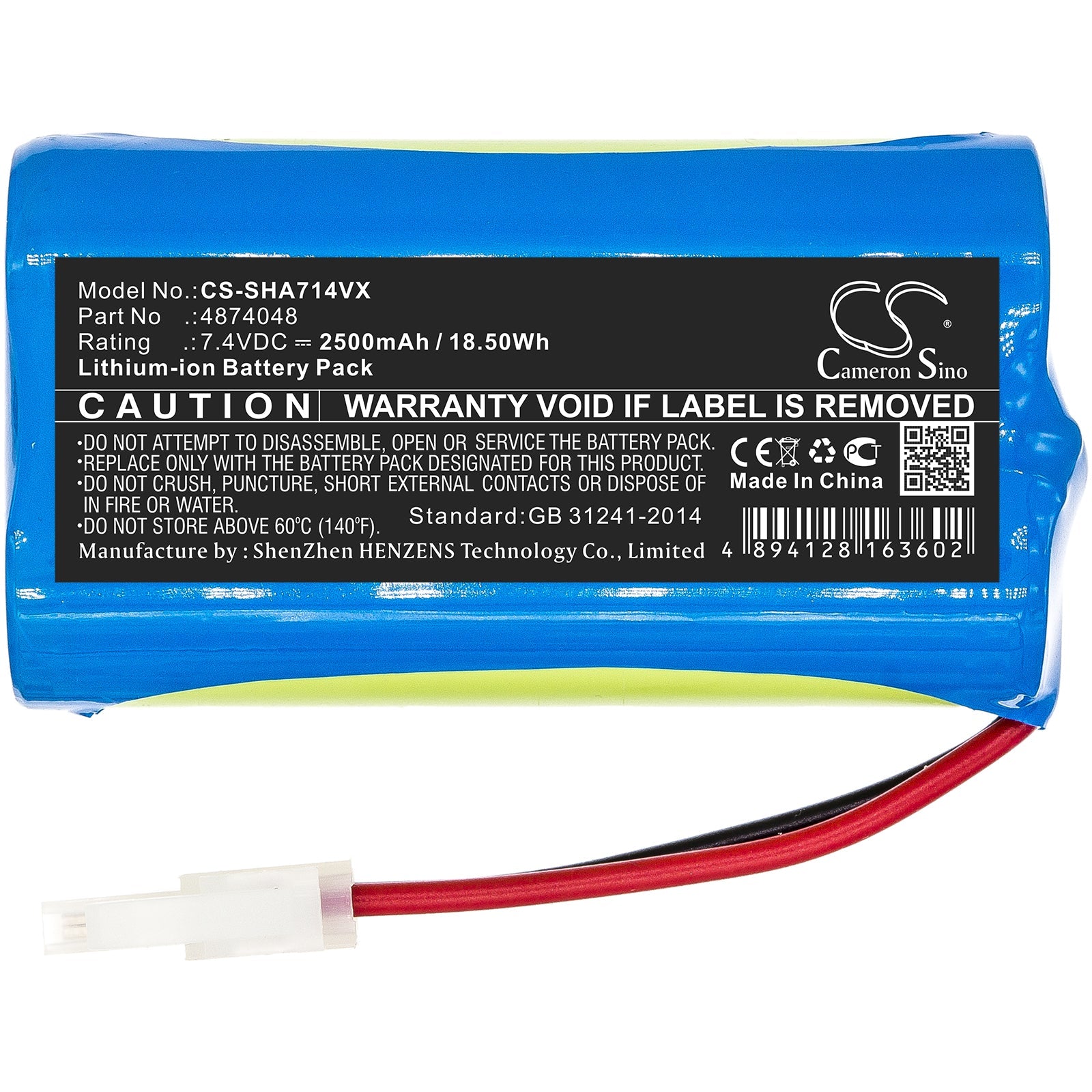 Li-ion Battery fits Severin Chill, Ah7914, Hv7144 7.4V, 2500mAh Vacuum Cameron Sino Technology Limited