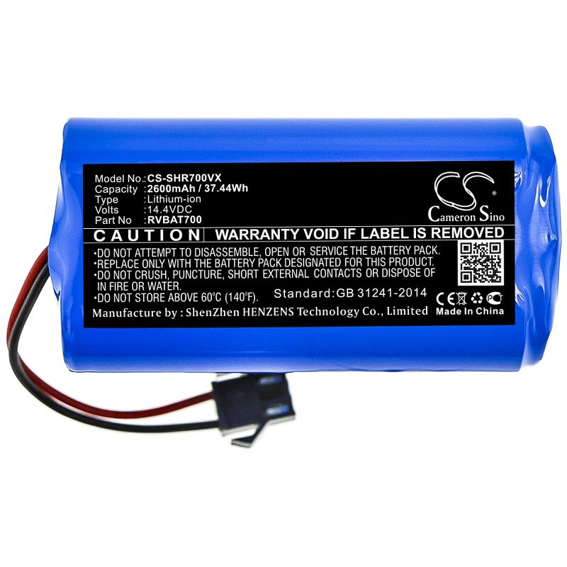 Li-ion Battery fits Shark, Ion Robot 700, Ion Robot 700 Rv700 14.4V, 2600mAh Vacuum Cameron Sino Technology Limited