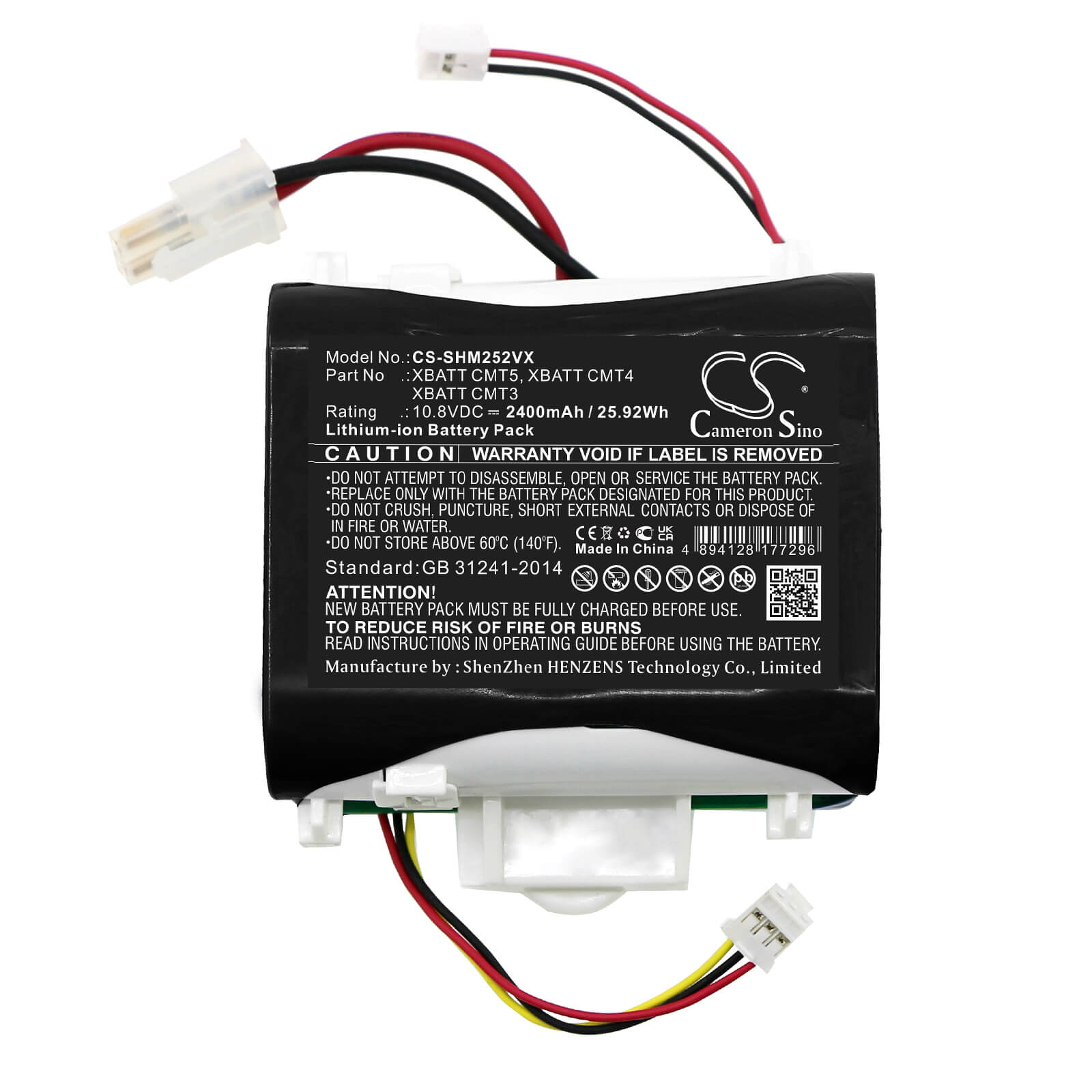 Li-ion Battery fits Shark, Qm250, Vm251 10.8V, 2400mAh / 25.92Wh Vacuum Cameron Sino Technology Limited (Suspended)