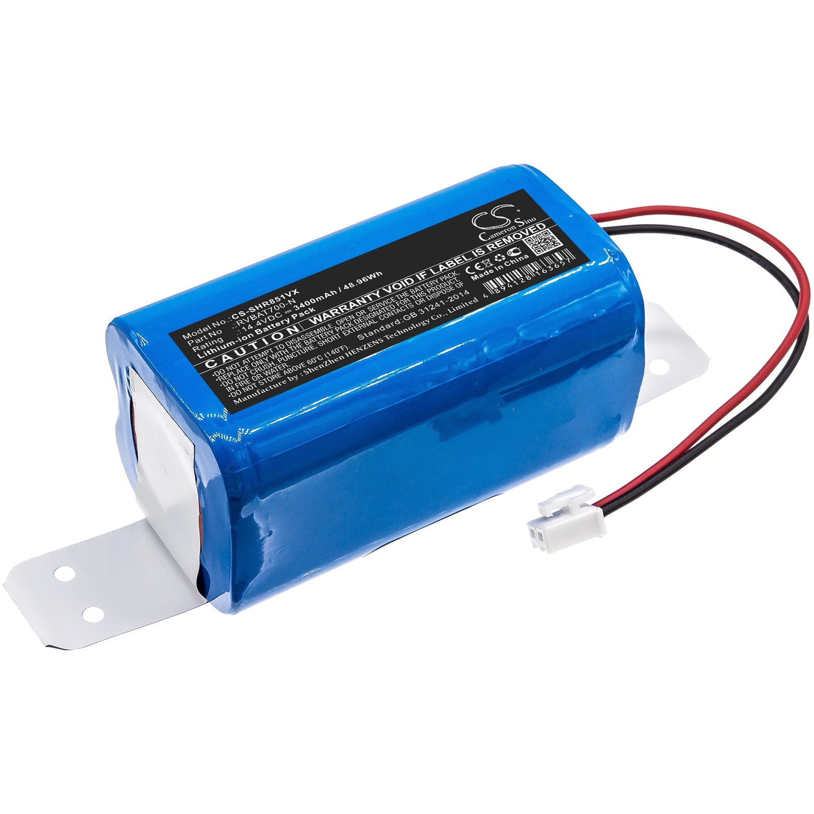 Li-ion Battery fits Shark, Rv700_n, Rv720_n 14.4V, 3400mAh Vacuum Cameron Sino Technology Limited
