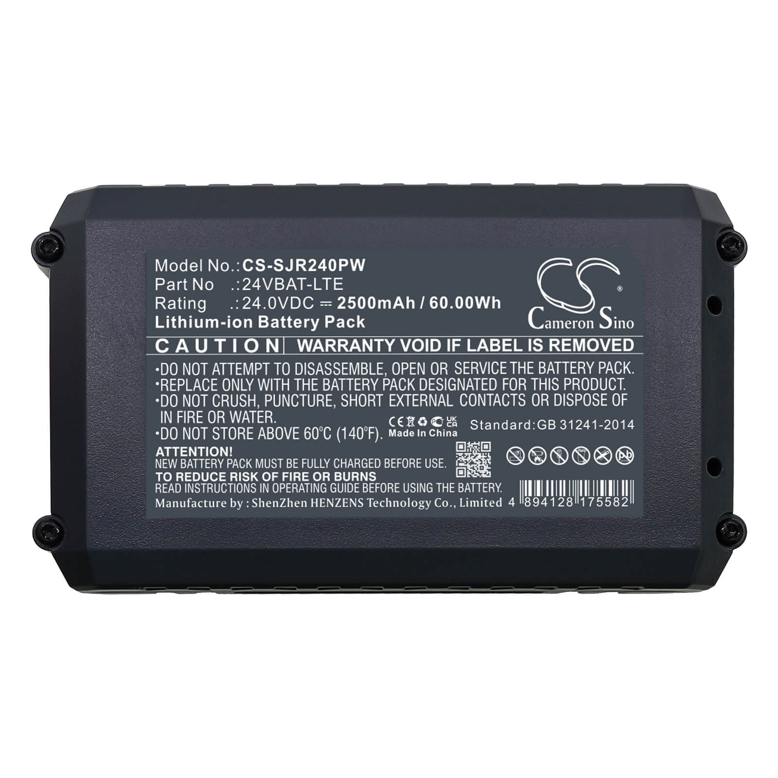 Li-ion Battery fits Snow Joe, 24v-ajc-lte, 24v-jb-lte 24.0V, 2500mAh / 60.00Wh Gardening Tools Cameron Sino Technology Limited