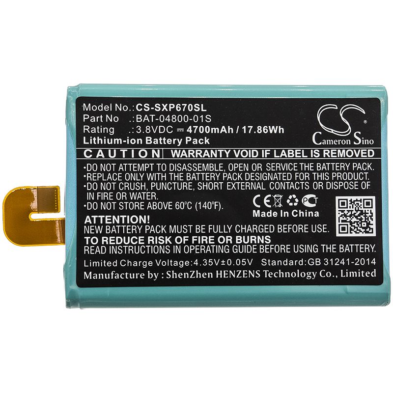 Li-ion Battery Fits Socketmobile, Sonim Xp6, Sonim Xp6700 3.8v, 4700mah Mobile & SmartPhone Cameron Sino Technology Limited