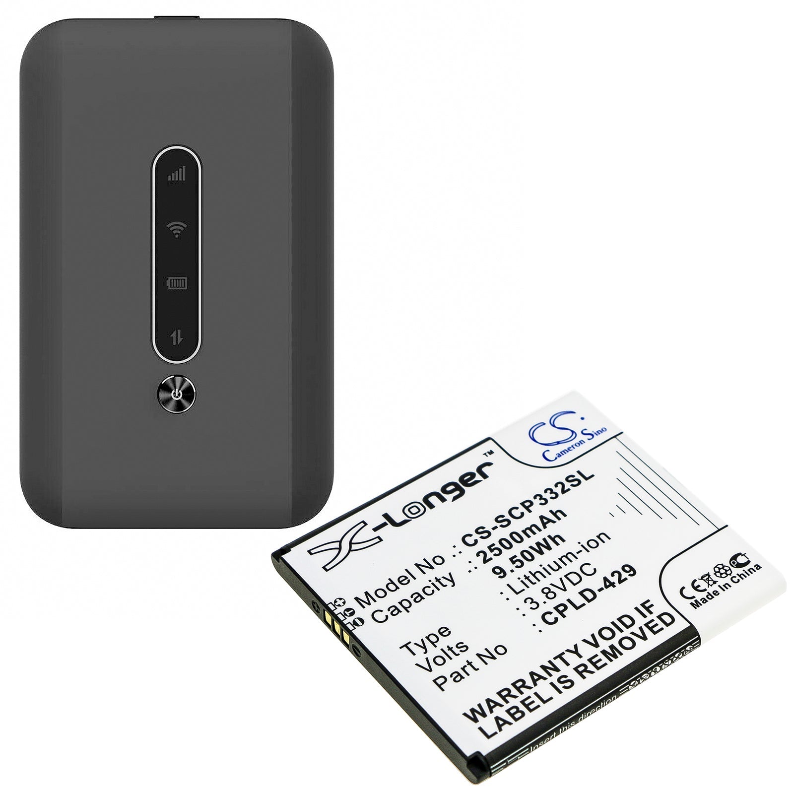 Li-ion Battery fits Sprint, Cp332a, Surf Wifi Hotspot 4g 3.8V, 2500mAh Hotspot Cameron Sino Technology Limited